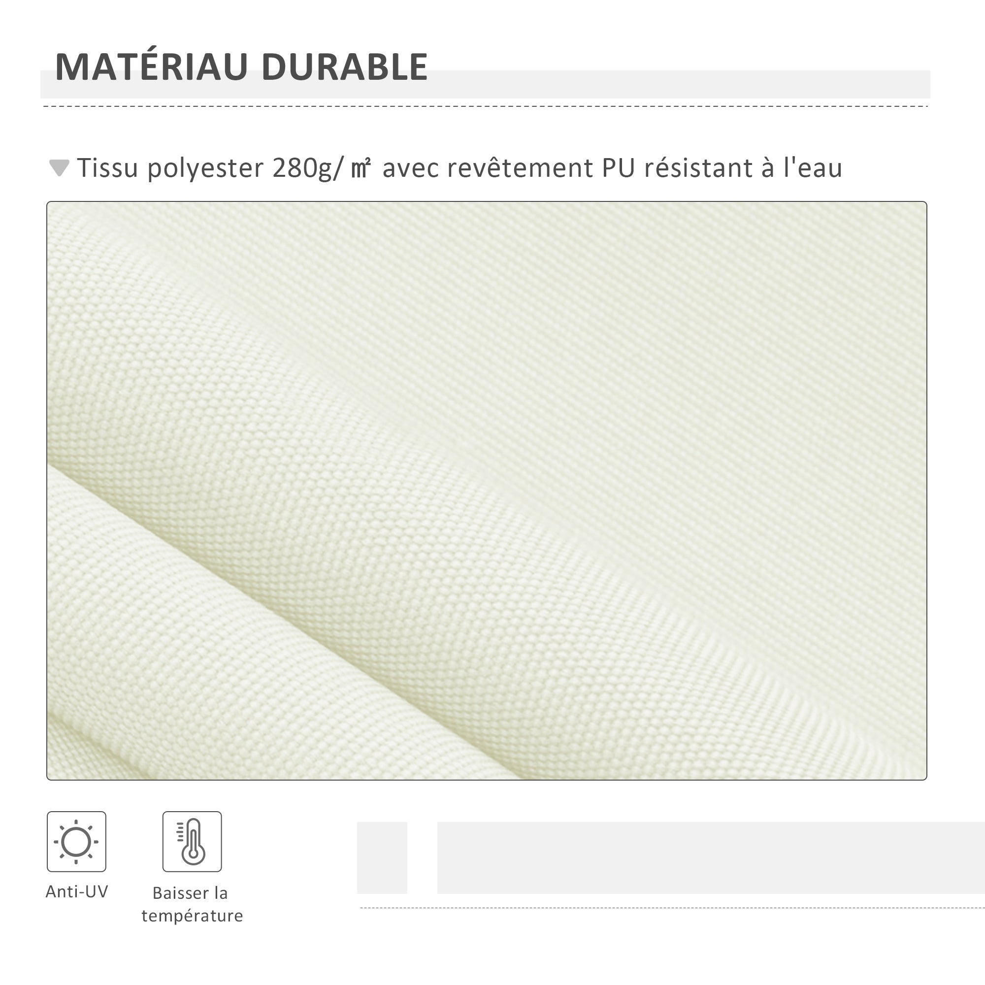 Manual Retractable Awning 295 x 245 cm Outdoor Terrace Awning with Crank, Adjustable Angle 45°-85°, Aluminum and Polyester 280 g/m², Patio Awning Cream