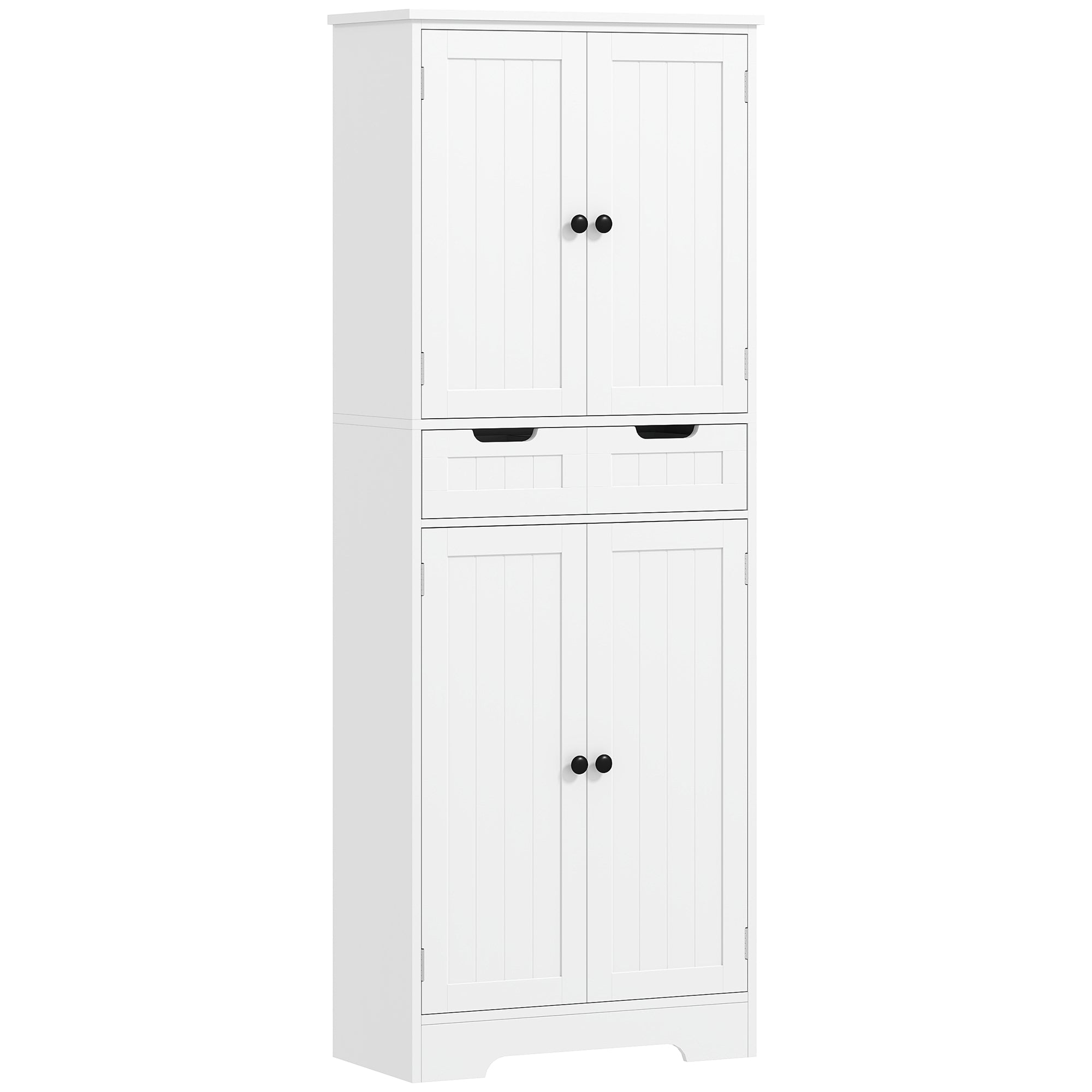 Bathroom Cabinet, Storage Cabinet with Drawer, Doors Cupboard, Adjustable Shelf, Bathroom, Kitchen, Living Room, 60 x 30 x 160 cm, White