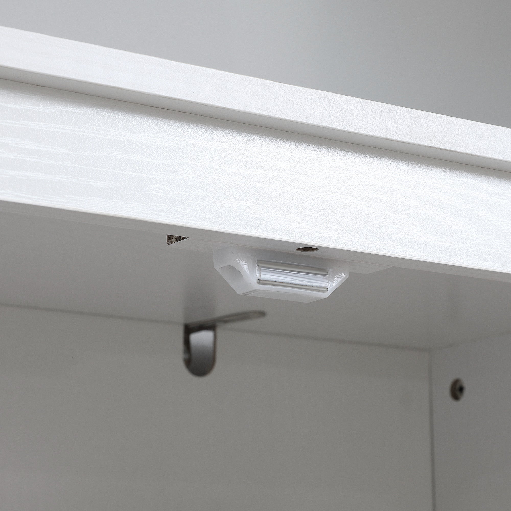 Modern Sideboard with 4 Doors, Adjustable Shelves, and Raised Base, Wooden Kitchen Cabinet, 80x40x182 cm, White