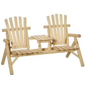 Garden Bench with Table, Garden Furniture, Bench, 2 Chairs, Solid Wood, Natural, 157 x 88 x 103 cm