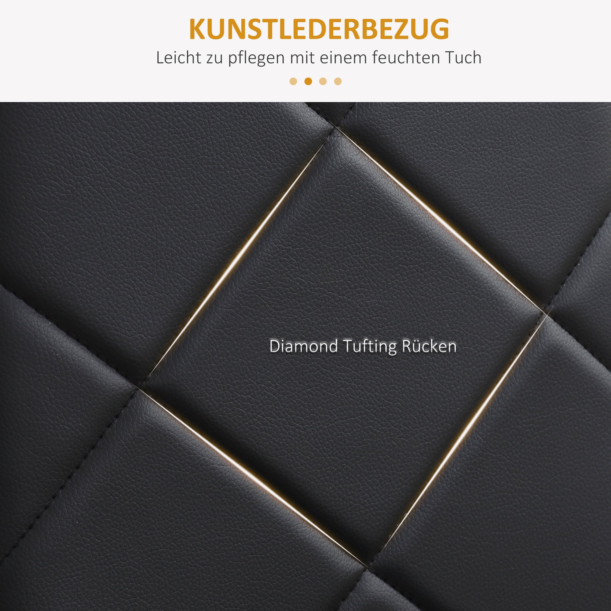 Set of 4 Dining Chairs Kitchen Chair with Backrest, Faux Leather, Padded Chair with Footrest, Living Room Chair, Chairs with Steel Legs for Dining Table, Black