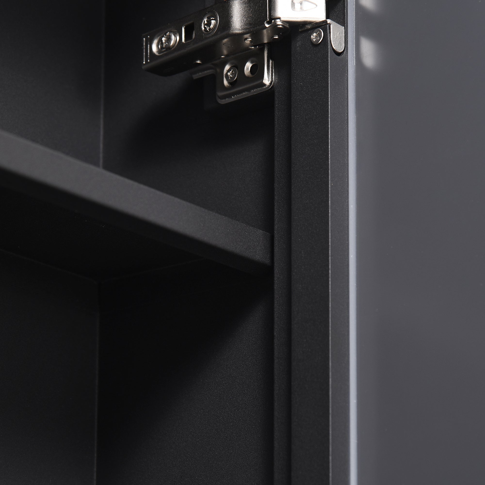 Bathroom Mirror Cabinet, Bathroom Cabinet with Mirror Door, Wall Cabinet Hanging Cabinet, Black, 40 x 15 x 60 cm