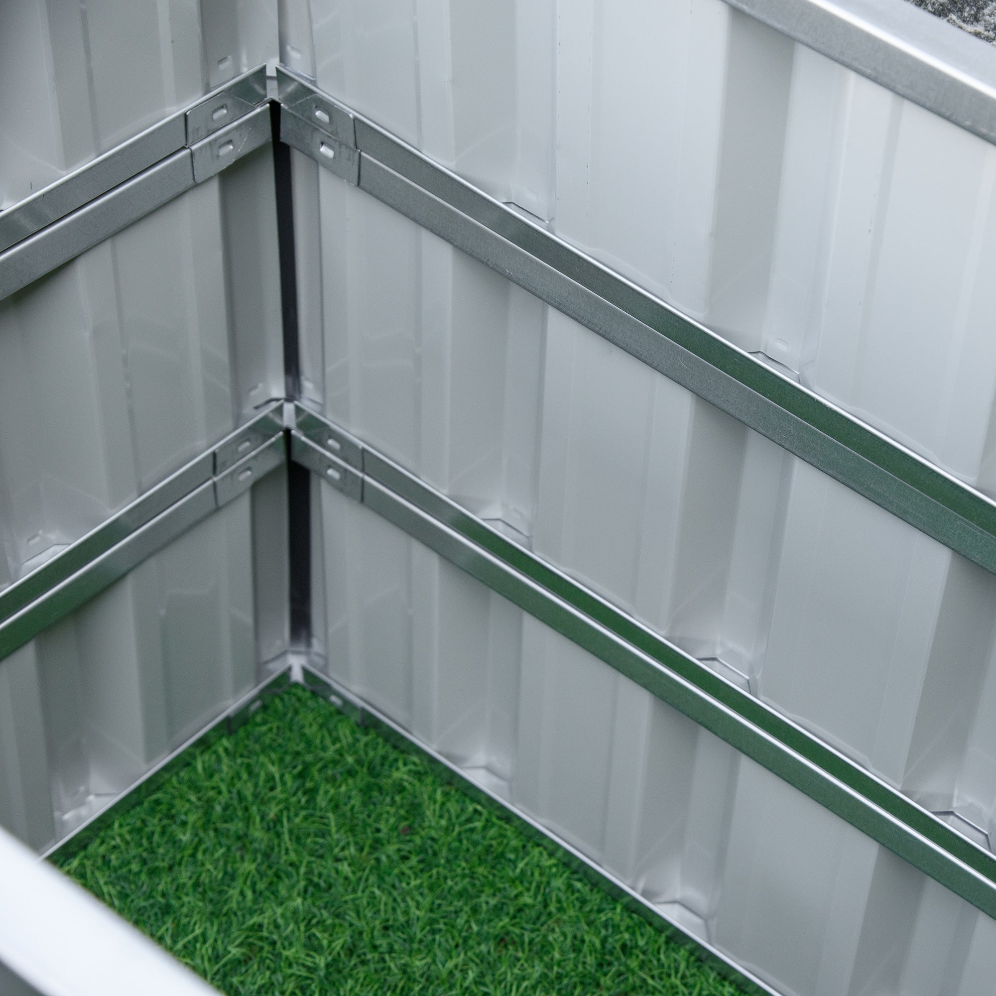 Steel Raised Garden Bed 3-Tier Garden Planter with T-Shape Plant Markers Gloves Planting Bed Herb Bed Flower Steps for Balcony Garden Dark Gray 118 x 118 x 62 cm