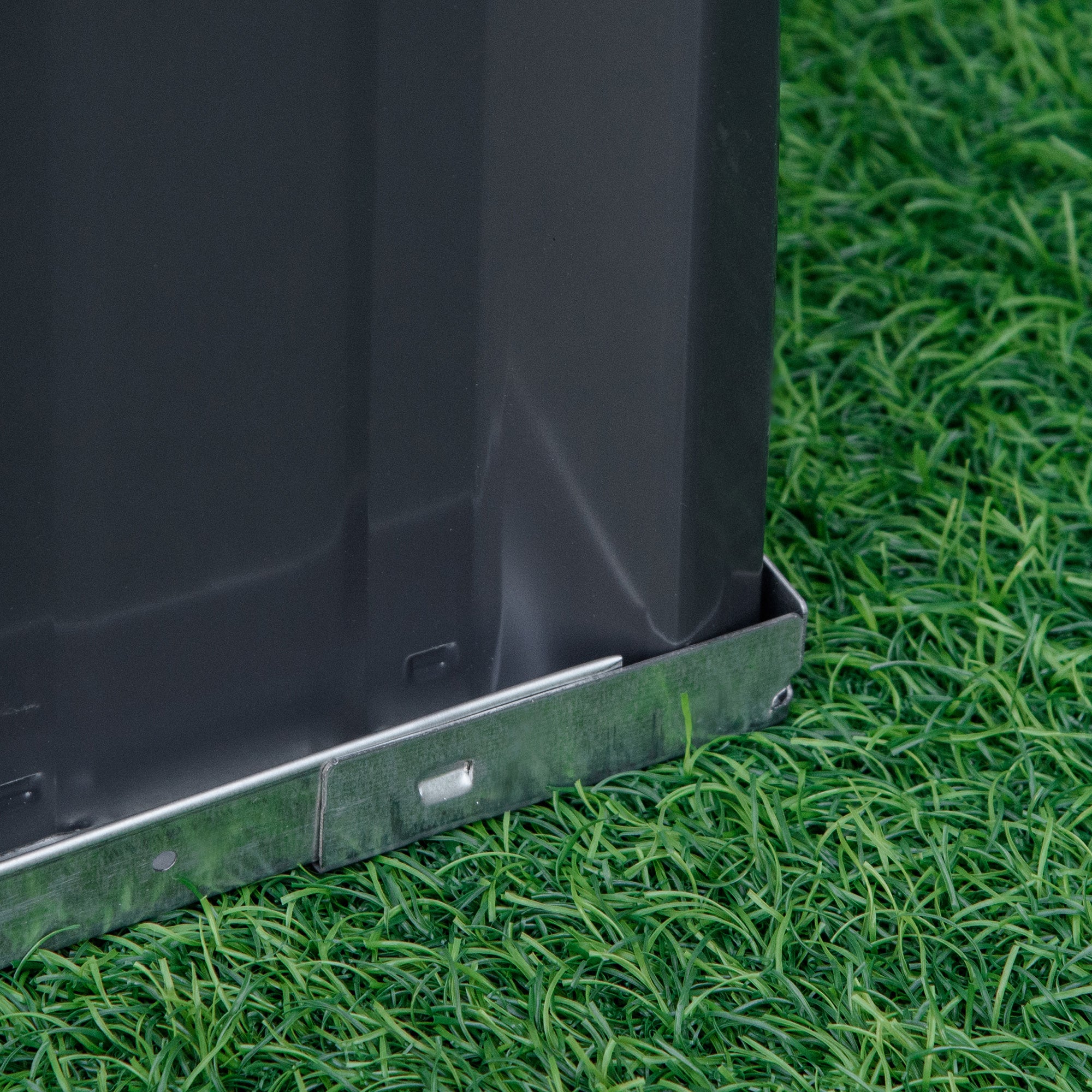 Steel Raised Garden Bed 3-Tier Garden Planter with T-Shape Plant Markers Gloves Planting Bed Herb Bed Flower Steps for Balcony Garden Dark Gray 118 x 118 x 62 cm