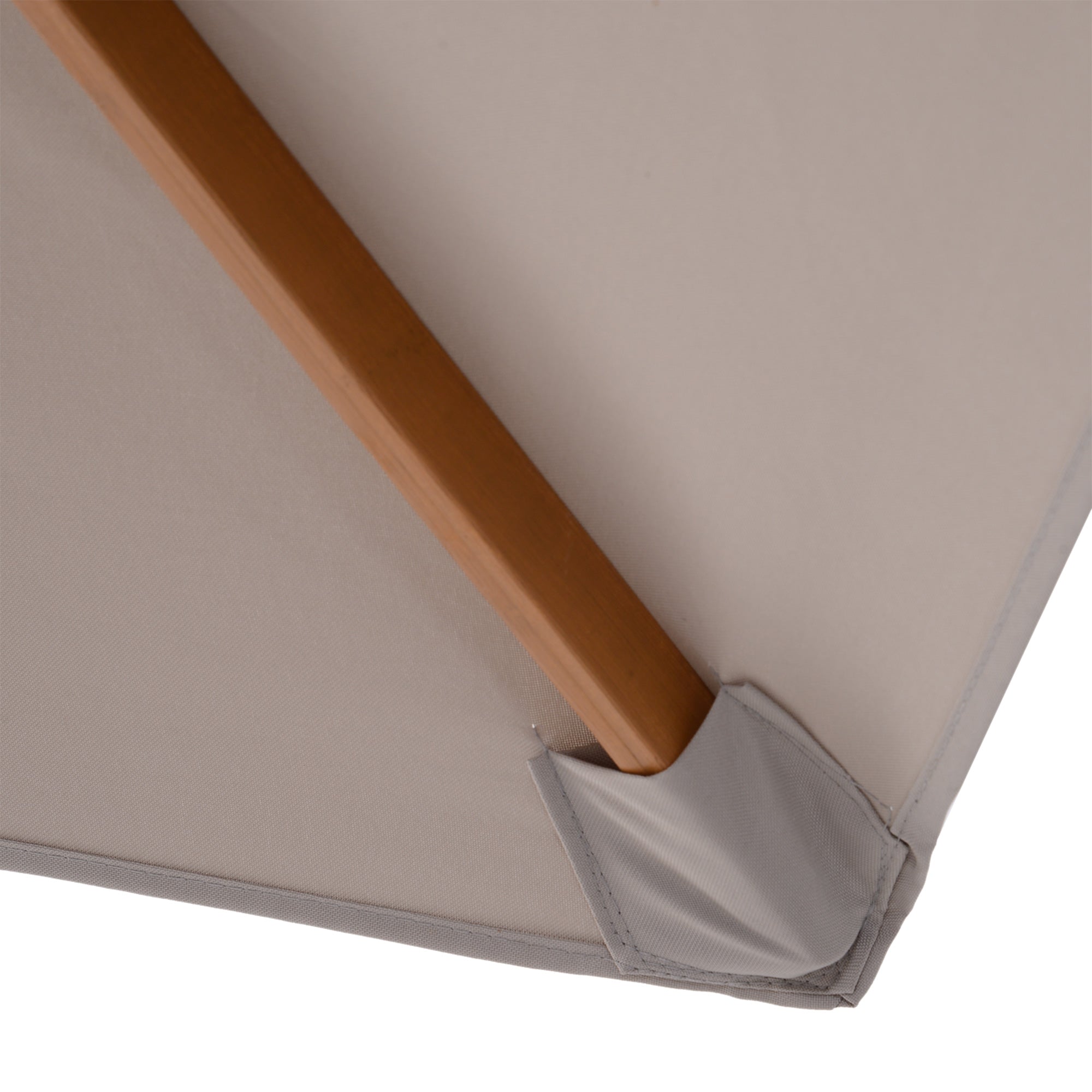 Umbrella Ø 250 cm, Umbrella with Pulley Mechanism Balcony Umbrella Beach Umbrella made of Bamboo Wind Resistant Market Umbrella Sun Protection for Balcony Terrace Garden, Gray