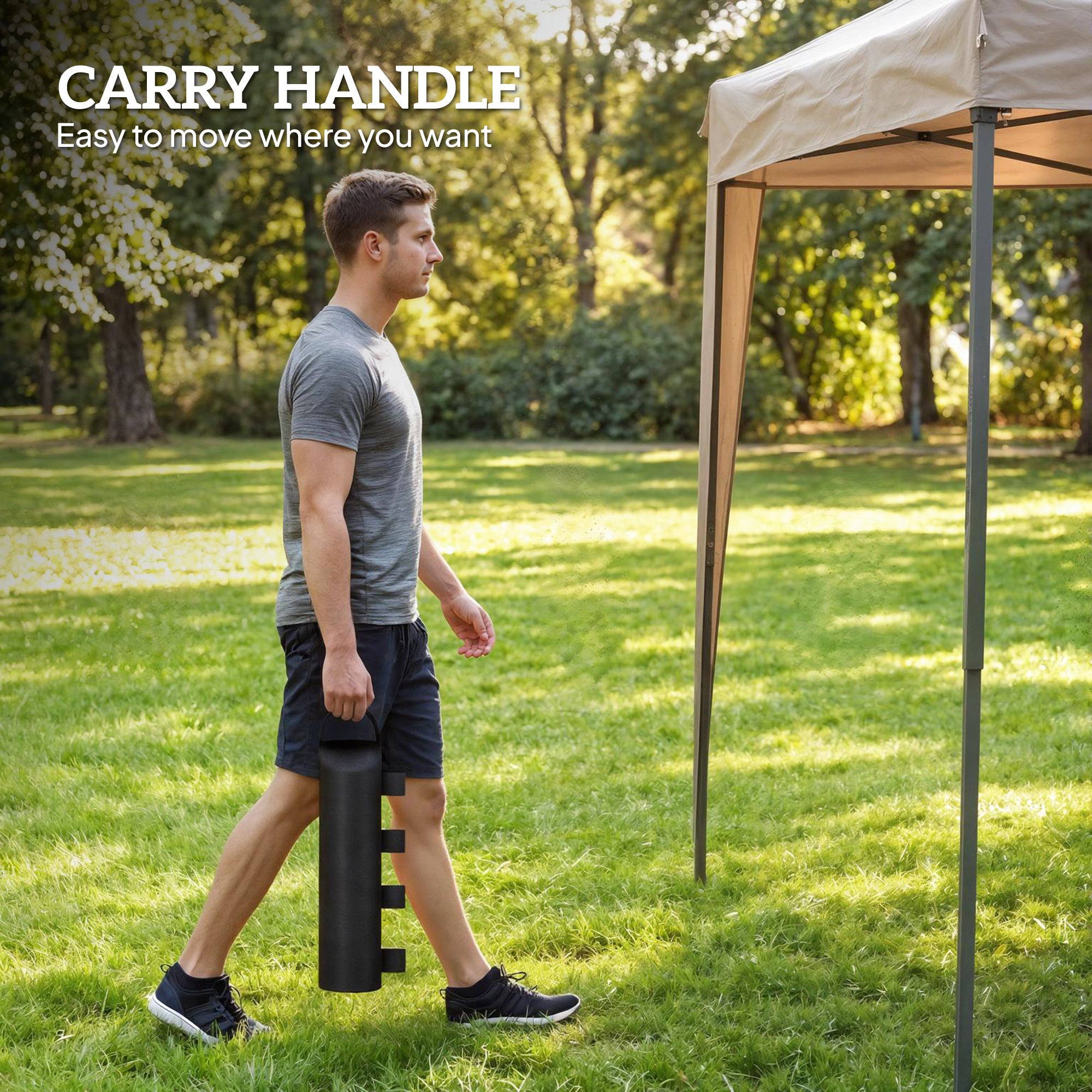 Pack of 8 Canopy Weight Bags – 600D Oxford Fabric Sand Bags for Pavilion/Gazebo, Fillable (Sand Not Included), Black