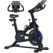 Indoor Exercise Bike with Adjustable Resistance Fitness Bike with 8 kg Inertia Flywheel LCD Display Adjustable Handlebar and Seat for Home Gym Blue