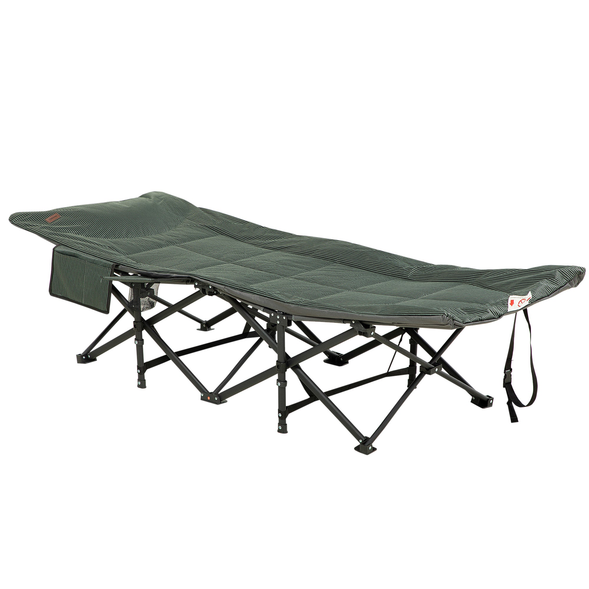 Camping Bed, Camp Bed with Bag, Folding Bed with Cup Holder, for Swimming Pool, Balcony, up to 120 kg, Gray, 68 x 190 x 48cm