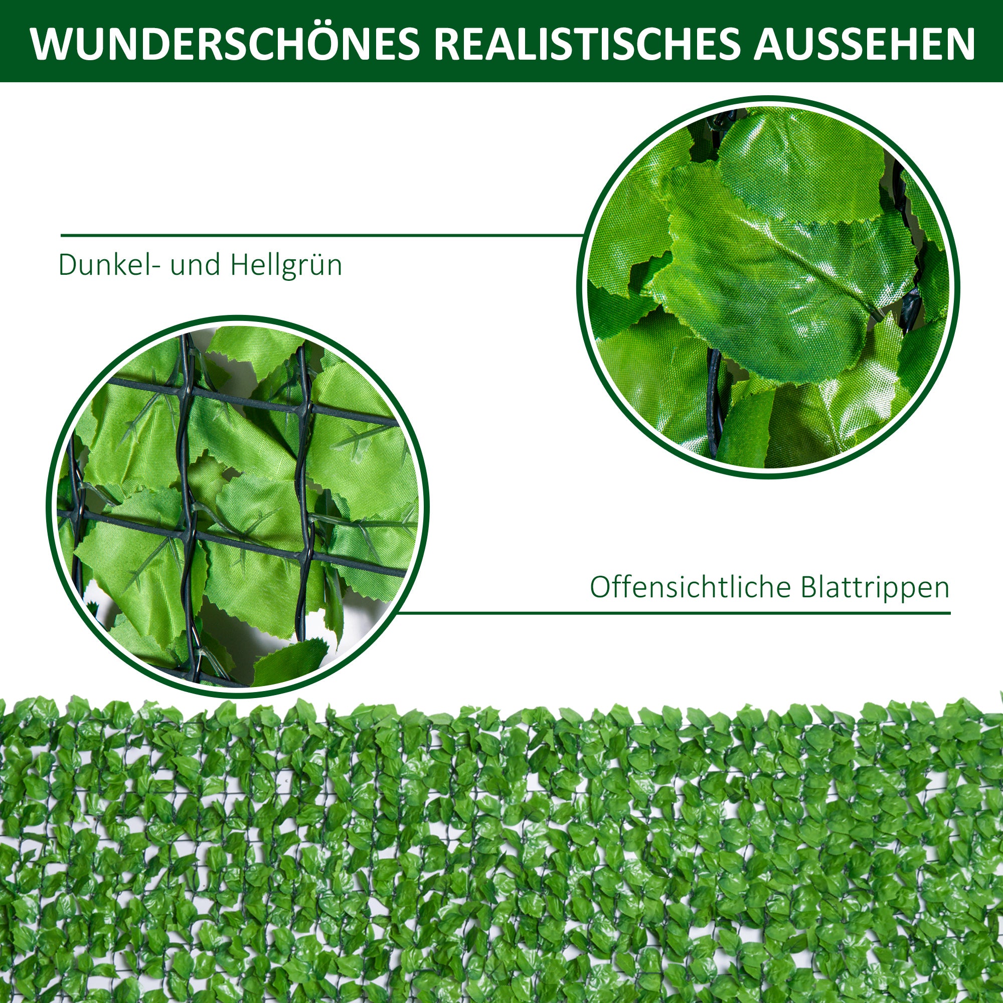 Artificial Hedge Privacy Screen, UV Protected Privacy Screen, Green Balcony Privacy Screen, Fence Privacy Screen with Leaves, Hedge Fence, Wall Artificial 300 x 150 cm for Garden Wedding