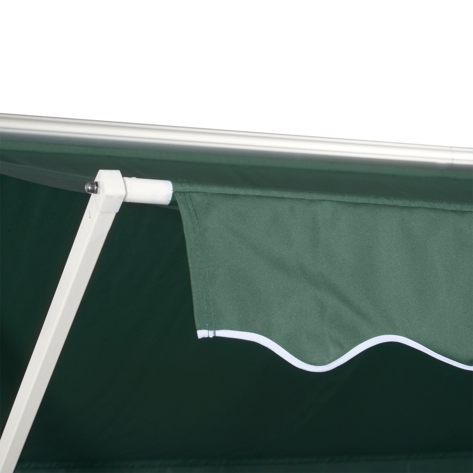 Double Awning 4 x 3 m manually retractable Adjustable Roof Tilt Metal Polyester waterproof Dark Green