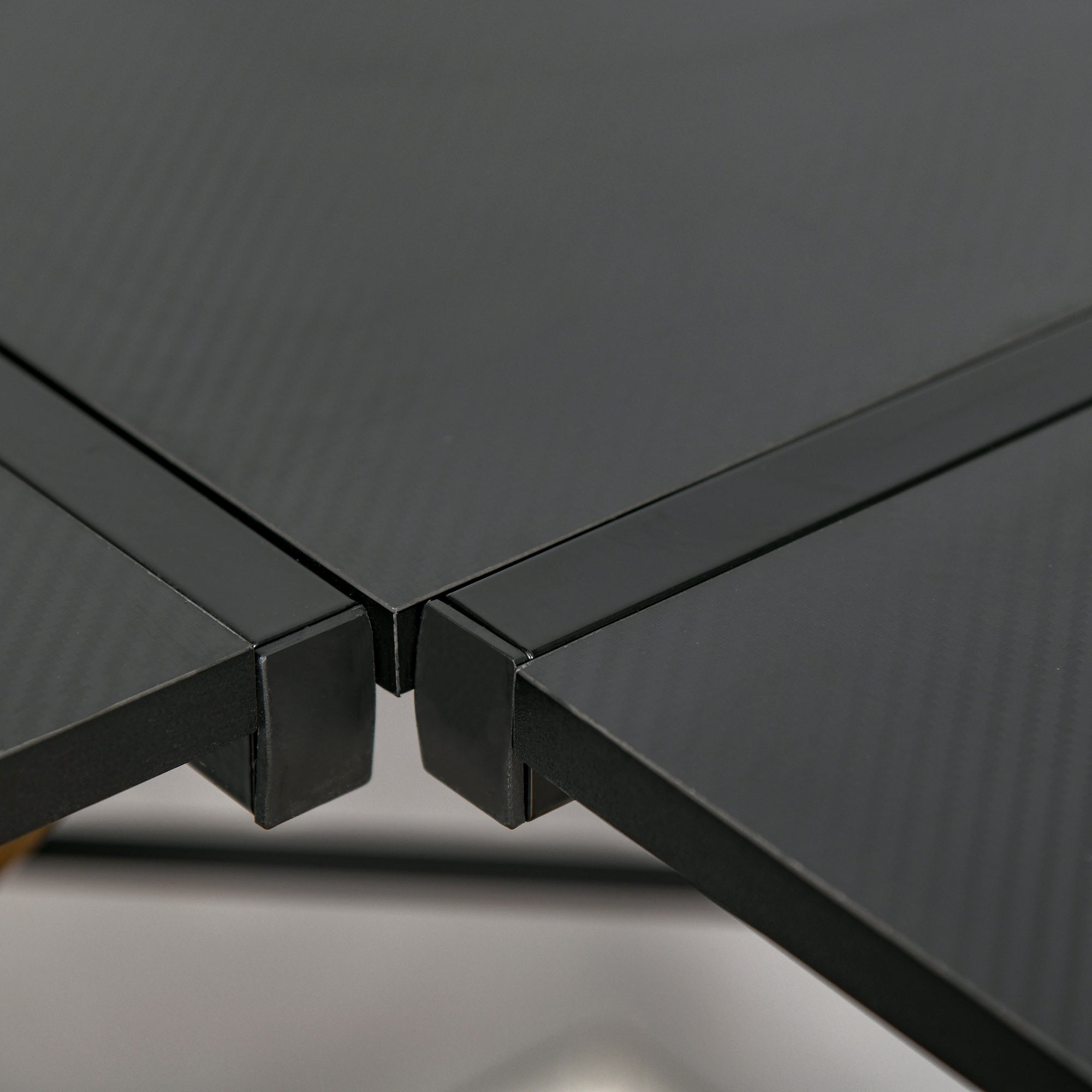 Gaming Desk L-Shaped Corner Gamer Desk 125 x 125 cm with Carbon Fiber Desktop, Screen Stand Cup Holder and Headset Hook, Black