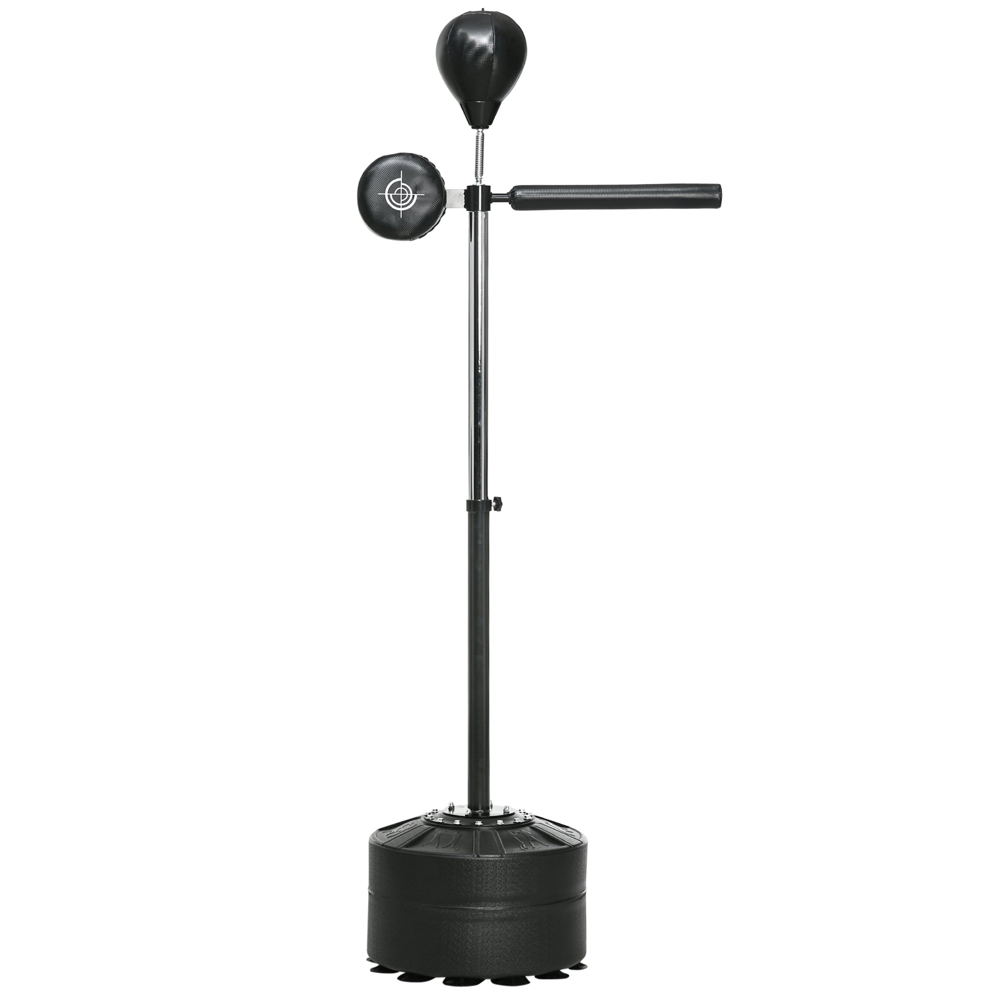 SPORTNOW Punching Bag, Boxing Stand with Punching Ball, Reflex Bar, 1.63-2.05m Height Adjustable Stand Box Ball with Mitt, Stand Boxing Trainer for Boxing, HDPE, Synthetic Leather