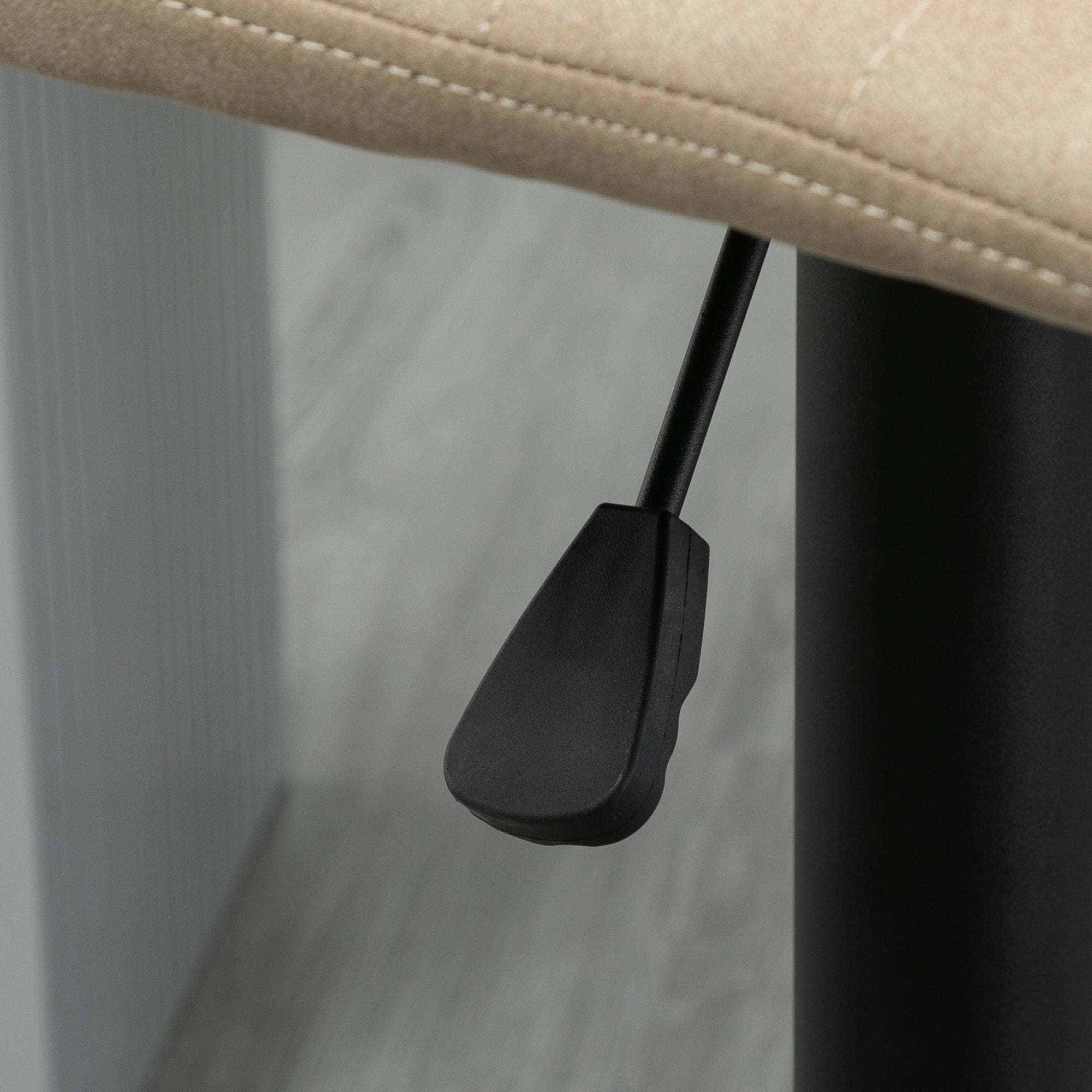 Bar Stool Set 2 Pieces with Adjustable Height and Footrest, Steel and Polyester, 47.5x57.5x95-116cm, Light Brown