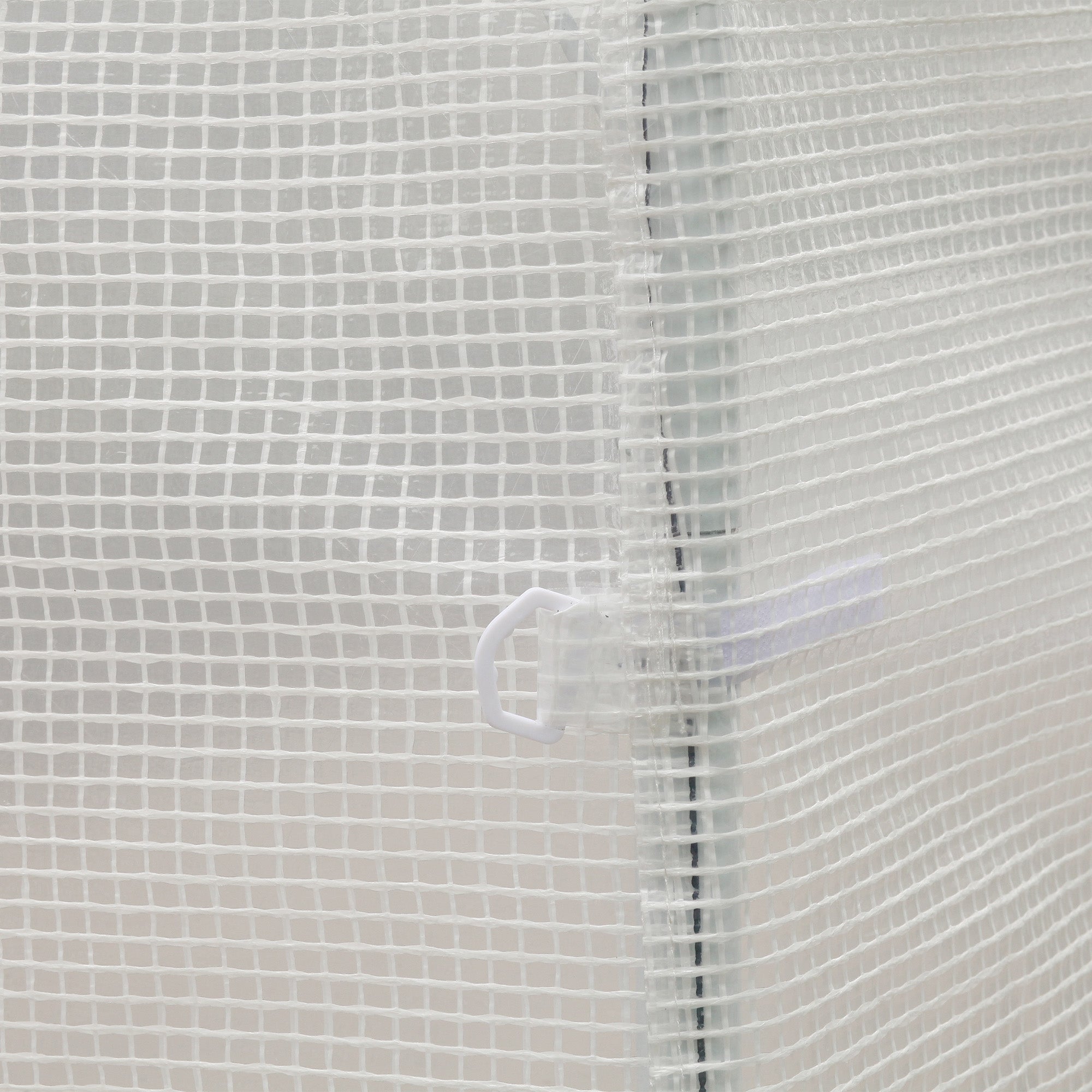 Garden Tunnel Greenhouse 6 m² 3L x 2W x 1.9H m Reinforced Galvanized Steel diameter 2.4 cm + High-Density PE Windows Door White