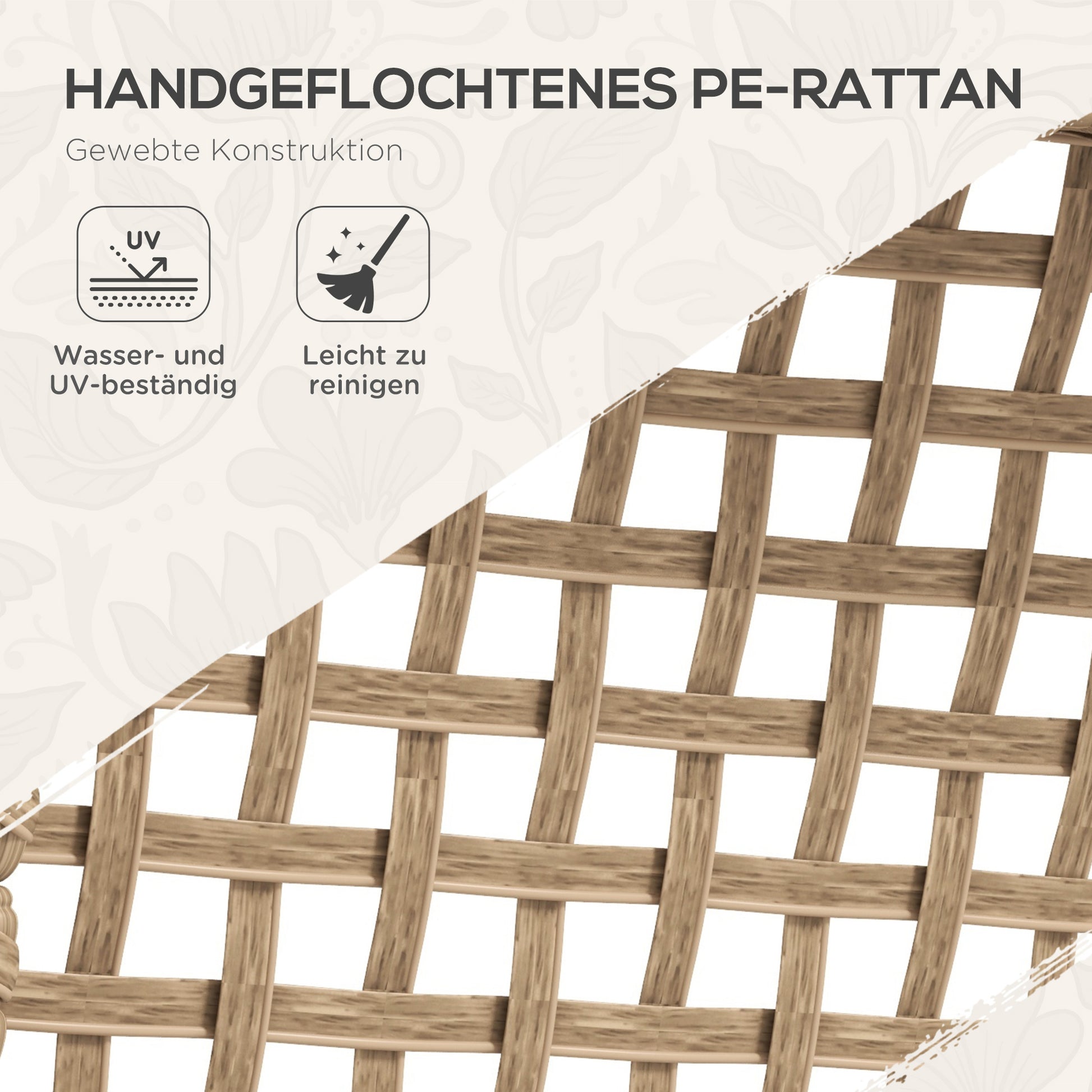 Rattan Dining Group, 5-piece Garden Furniture Set, Balcony Set for 4 Persons, Balcony Furniture with 1 Table, 4 Chairs, Garden Set Including Cushions, for Garden, Terrace, Natural