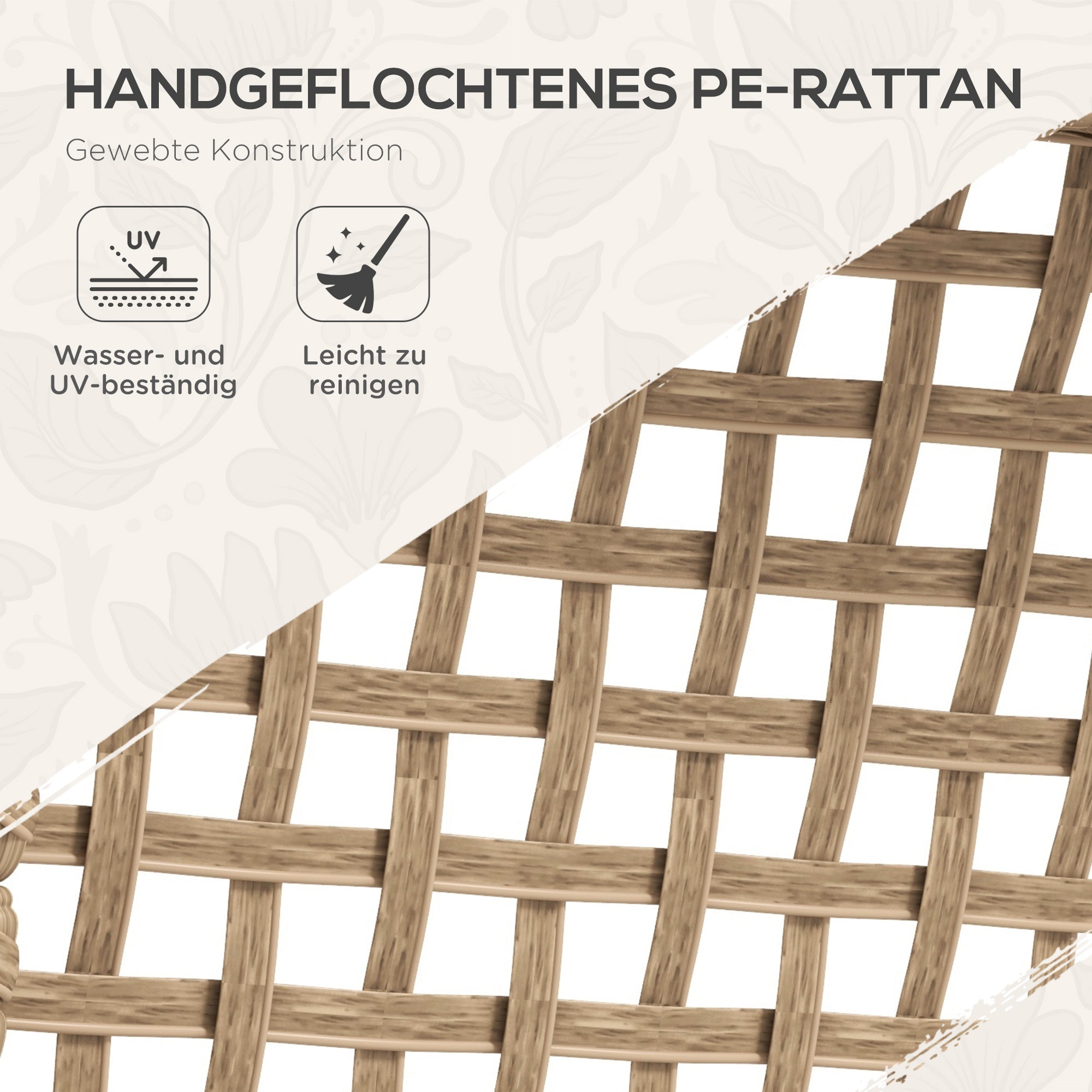 Rattan Dining Group, 5-piece Garden Furniture Set, Balcony Set for 4 Persons, Balcony Furniture with 1 Table, 4 Chairs, Garden Set Including Cushions, for Garden, Terrace, Natural