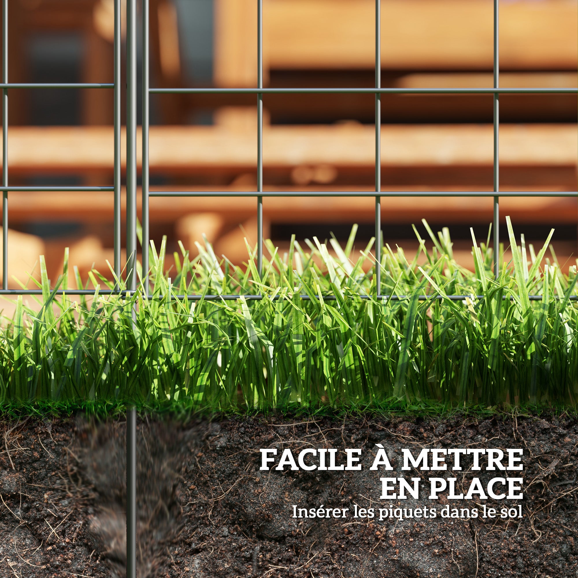 Metal Garden Fence, Decorative Fence Set of 6, 460 x 97 cm, Vegetable Fence, Path Edging, Garden Edging, Black