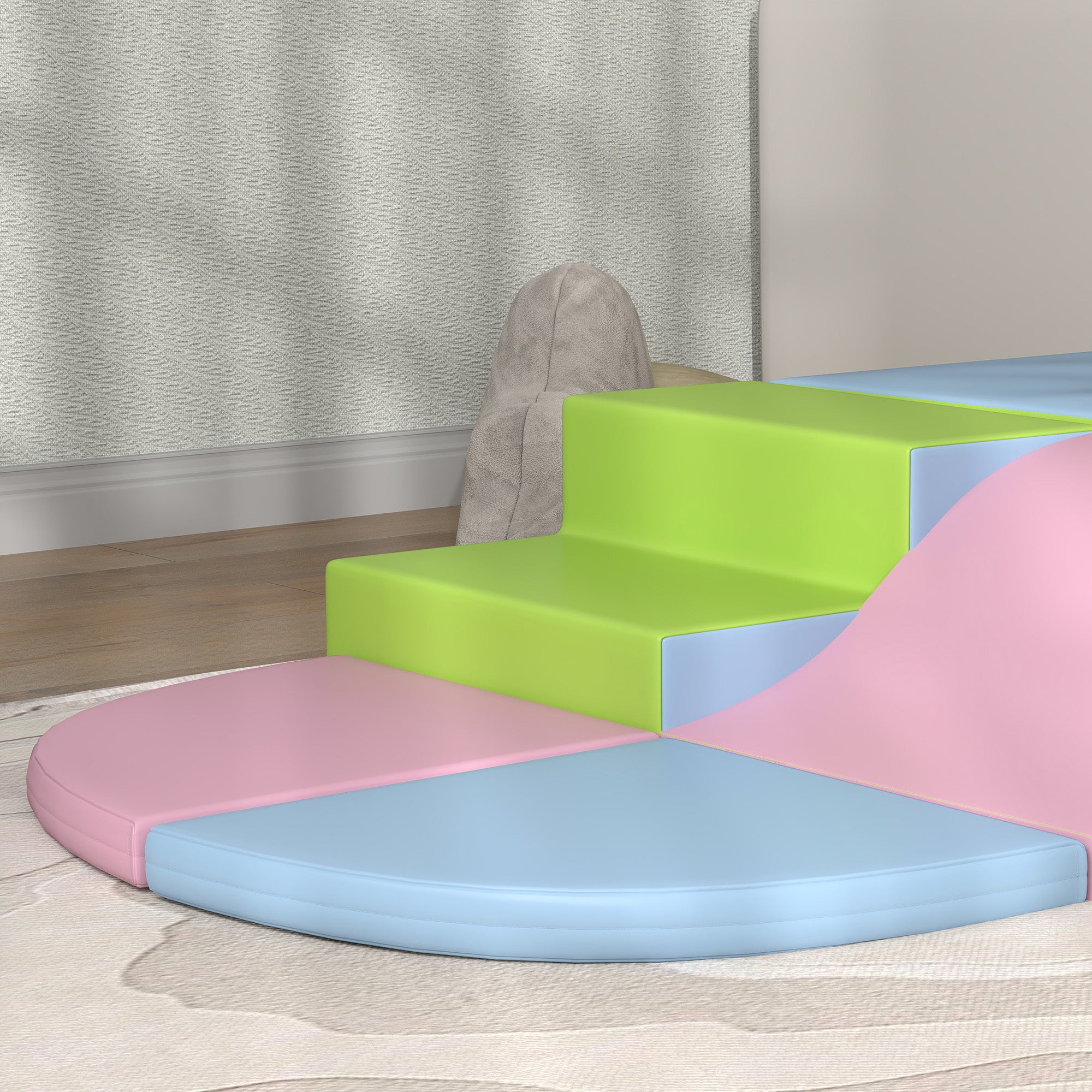 Set of 6 Foam Blocks for Kids Large Construction Blocks Building Figures Learning Toy for Climbing and Crawling Multicolor