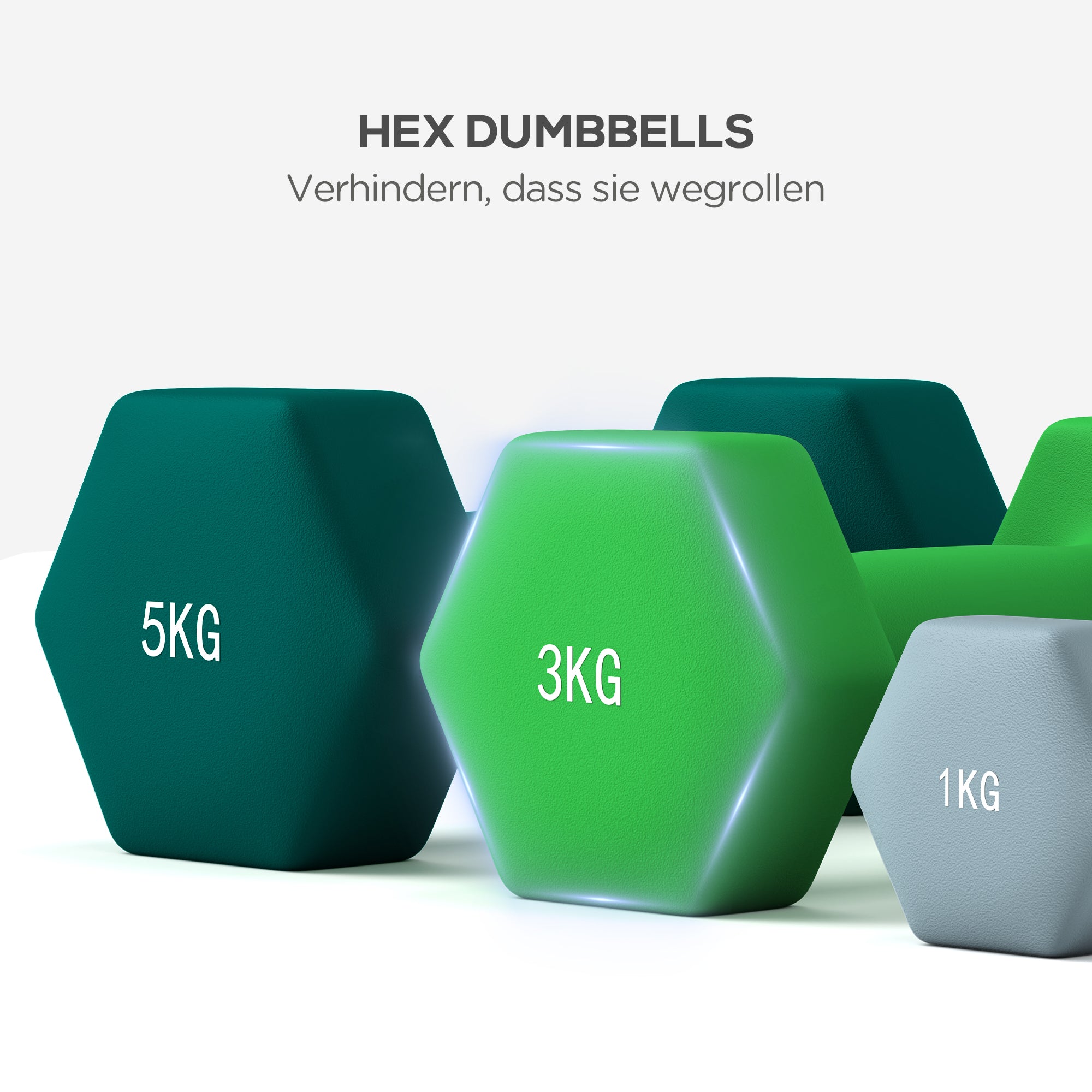SPORTNOW Dumbbell Set 6 Dumbbells with Dumbbell Rack, 2 x 1kg, 2 x 3kg, 2 x 5kg Metal Dumbbell Set for Fitness, Gymnastics, Home
