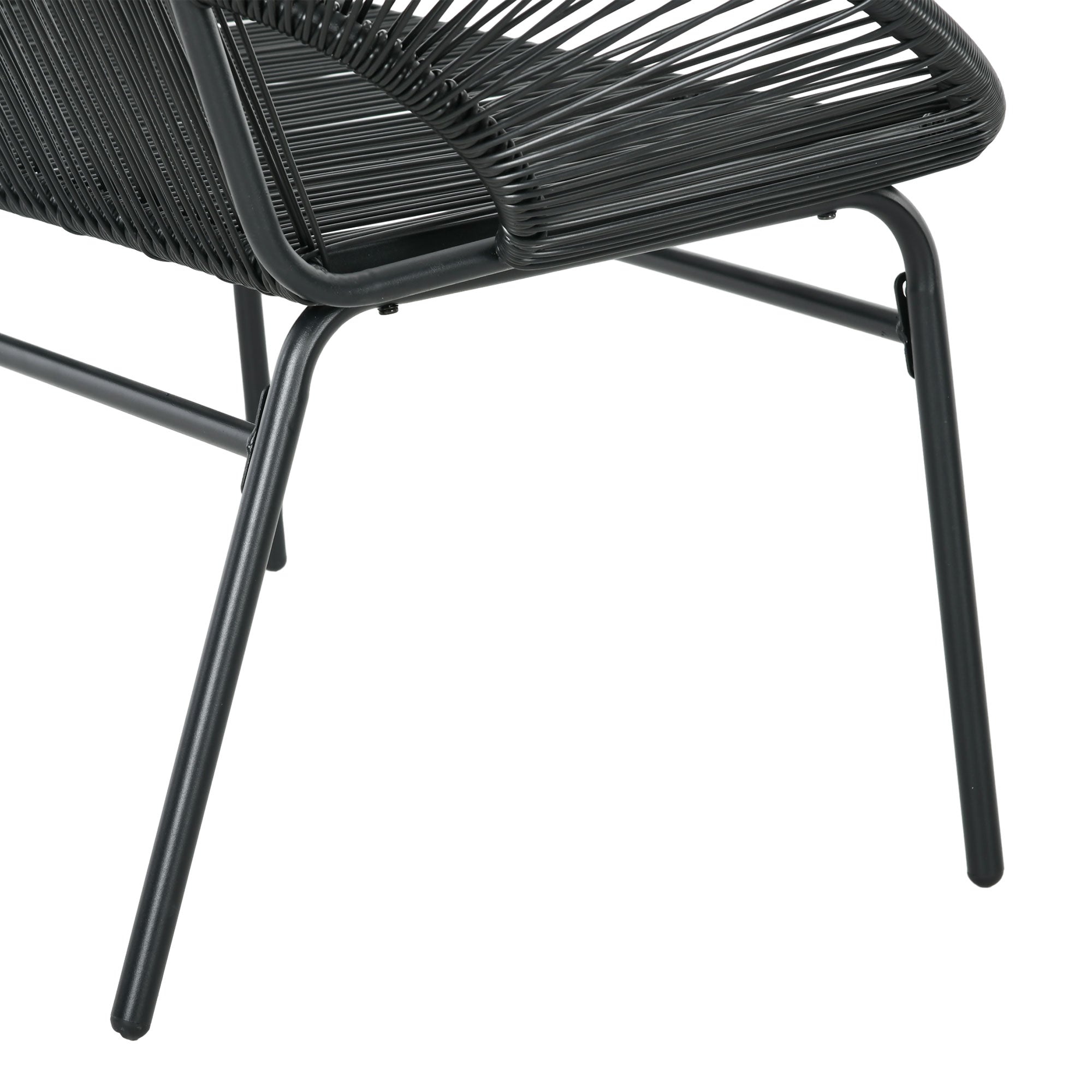 Rattan Armchair, Outdoor Chair made of Polyrattan, Weatherproof Garden Chair up to 260kg load capacity, Garden Chairs for Garden Balcony, Porch, Patio, Black