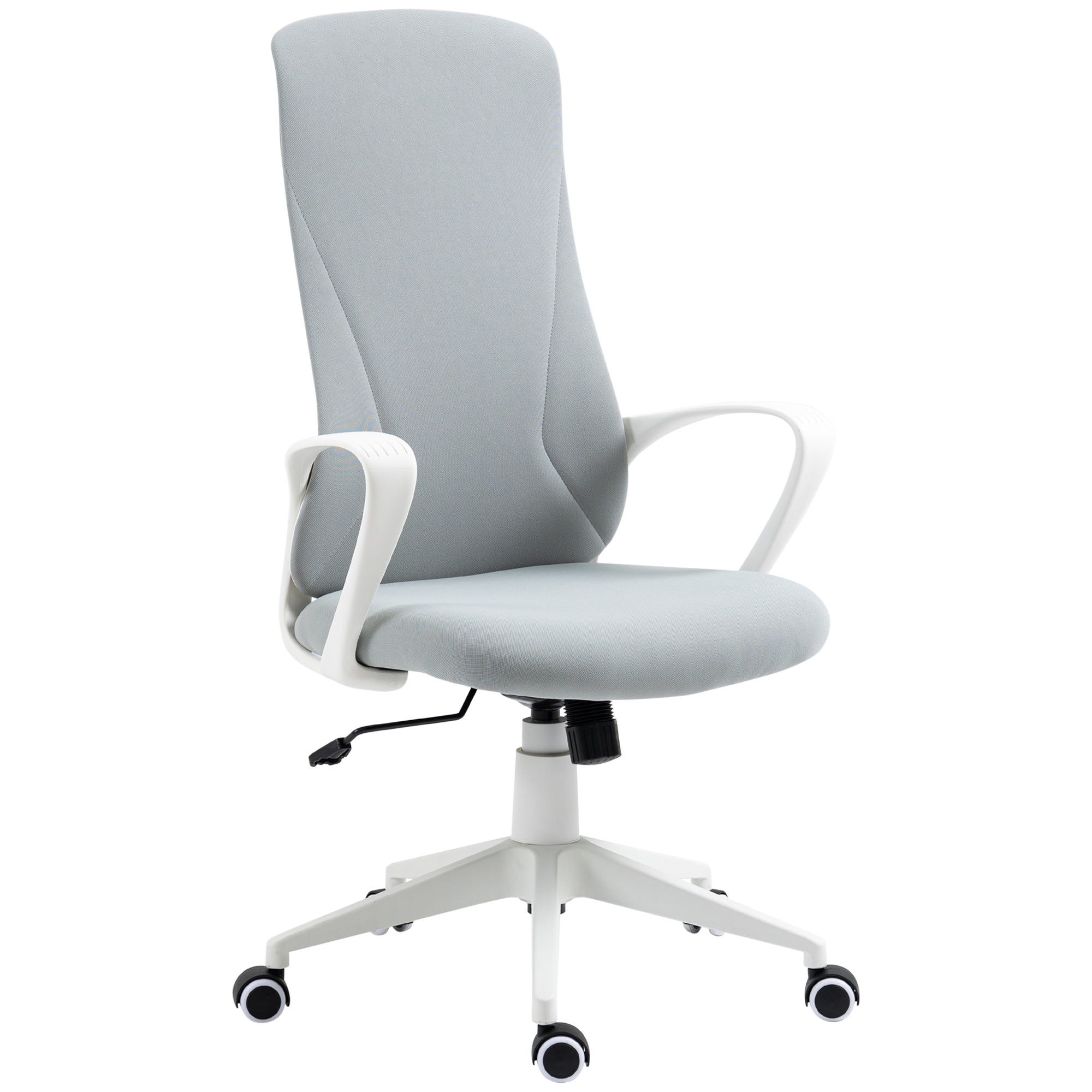 Office Chair with Tilt Function, Height Adjustable Desk Chair, Ergonomic Computer Chair, Rotating PC Chair for Home Office, Stretch Fabric, Light Gray