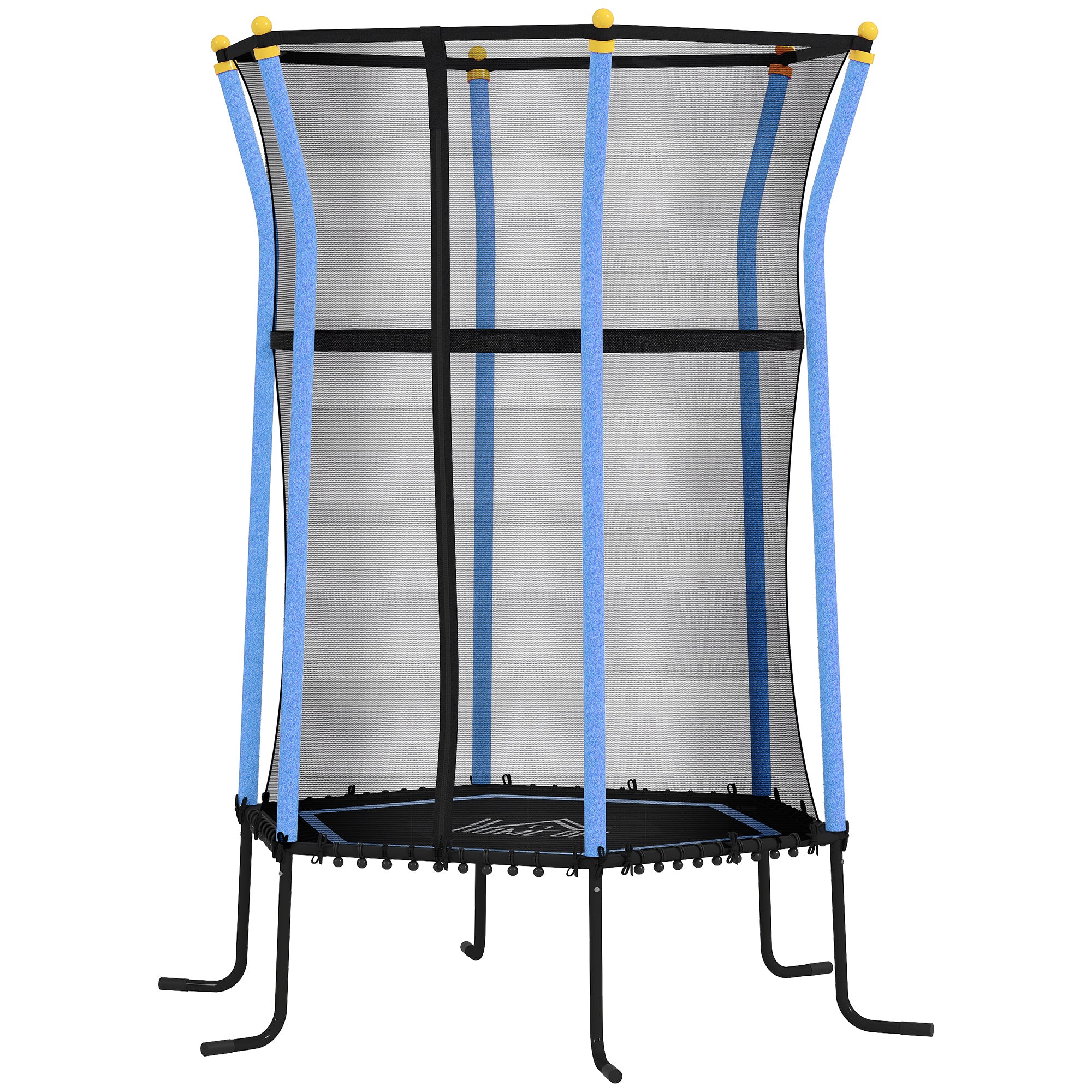 Children's Trampoline Ø163.5 cm, Indoor Trampoline with Safety Net Edge Cover Bungee Cord, Children's Trampoline up to 50 kg, for Children 3-10 Years Blue