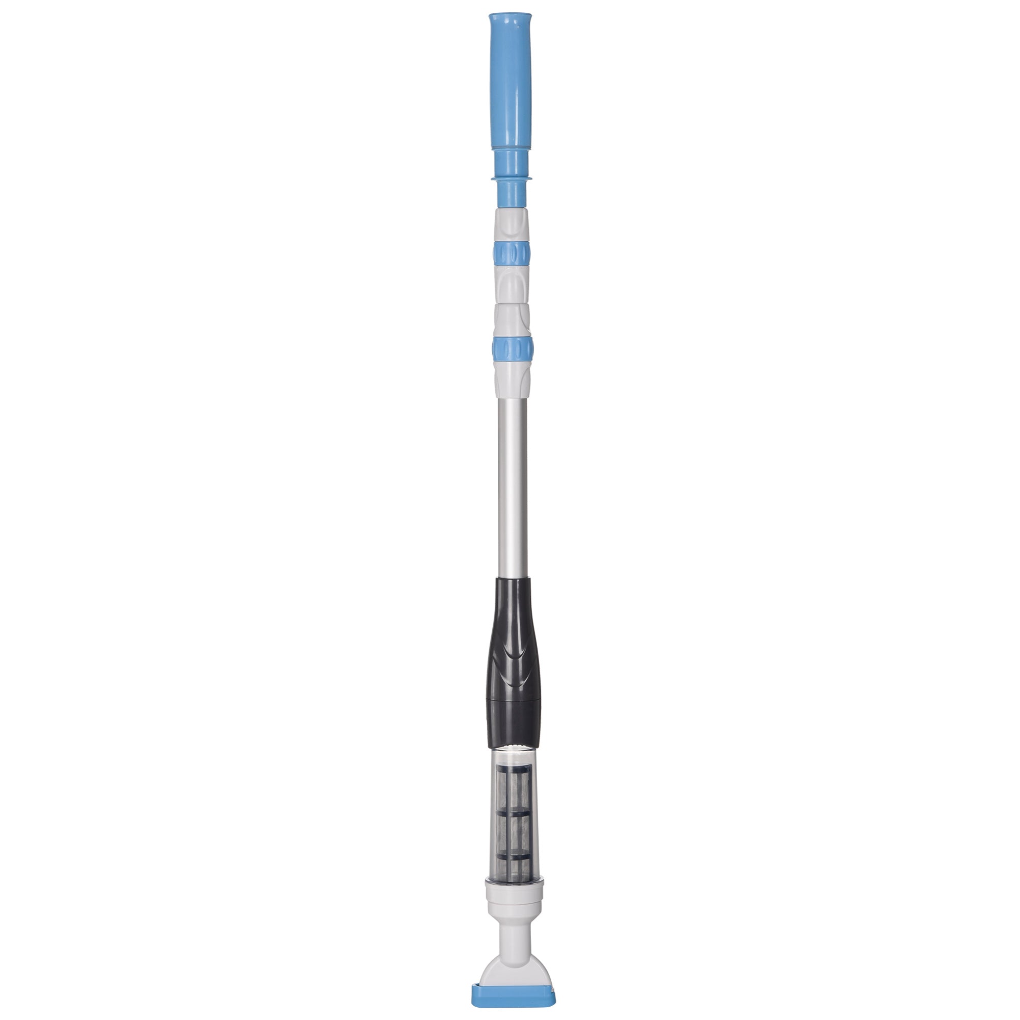 Cordless Pool Vacuum with Brush, Lighted Pool Cleaner with Adjustable 3-Section Pole for Inground, Above Ground Pools, Hot Tubs, Aluminum