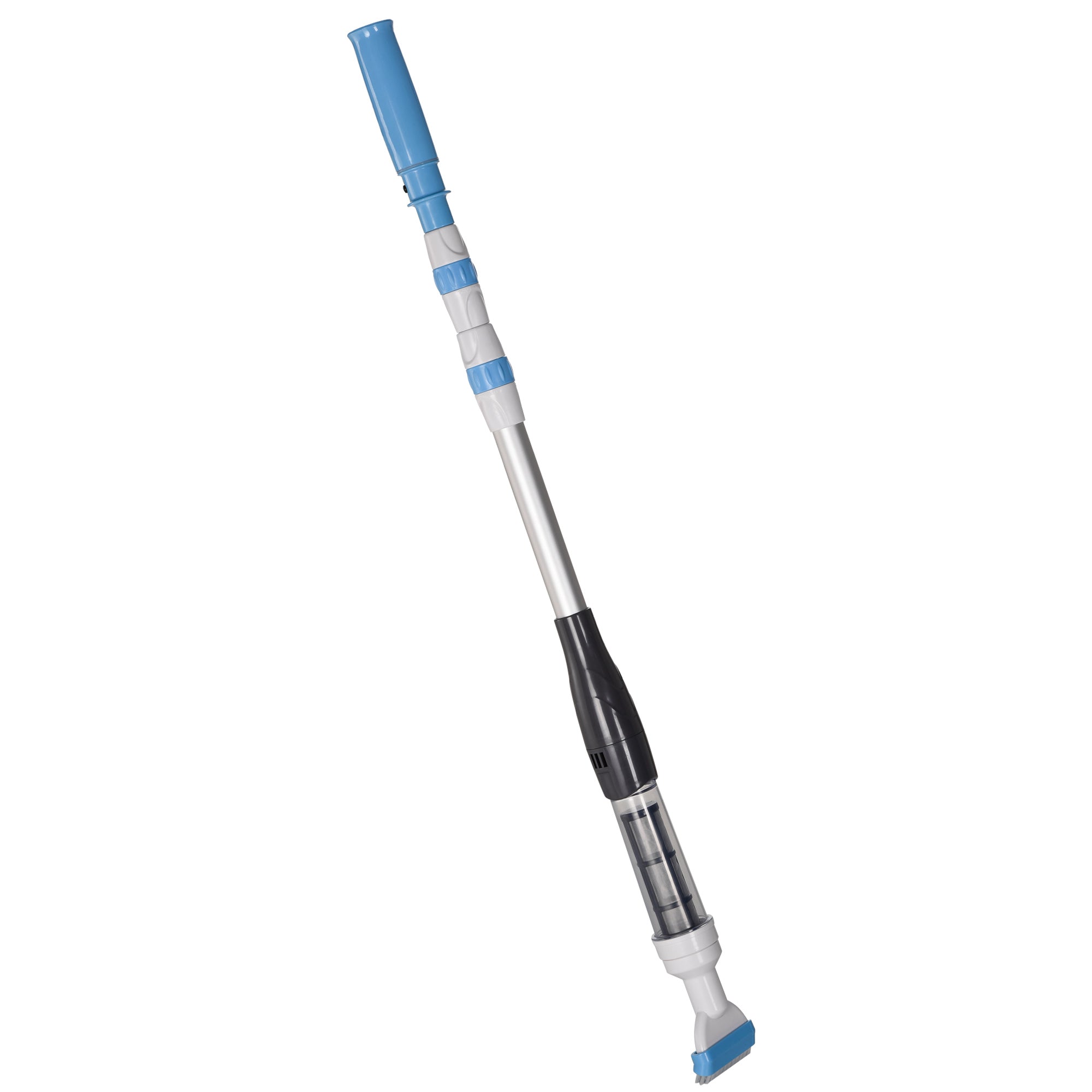 Cordless Pool Vacuum with Brush, Lighted Pool Cleaner with Adjustable 3-Section Pole for Inground, Above Ground Pools, Hot Tubs, Aluminum