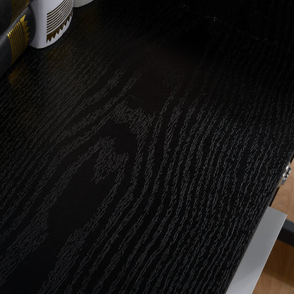 Black Wood Office Pedestal on Wheels with 3 Drawers 1 Lockable 1 File Sorter