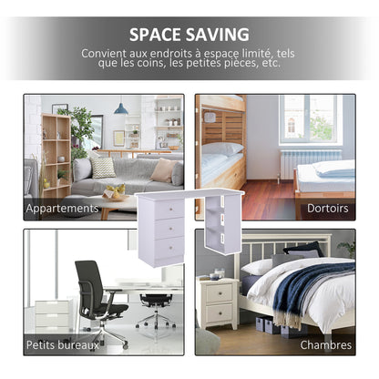 Multimedia Computer Desk with Multiple Storage Spaces 3 Drawers 2 Shelves 120L x 49W x 72H cm White