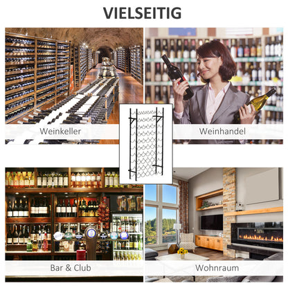 Wine Rack Wine Stand Bottle Rack 60 Bottles Wall Mount Metal Black