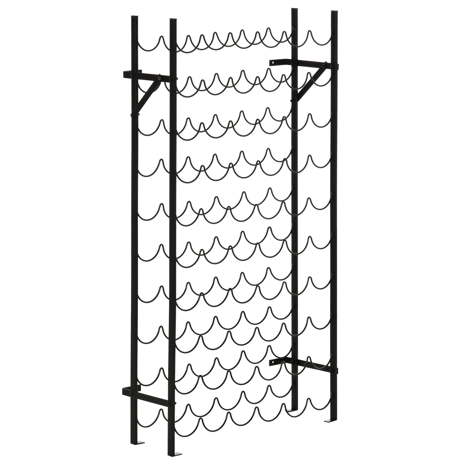 Wine Rack Wine Stand Bottle Rack 60 Bottles Wall Mount Metal Black