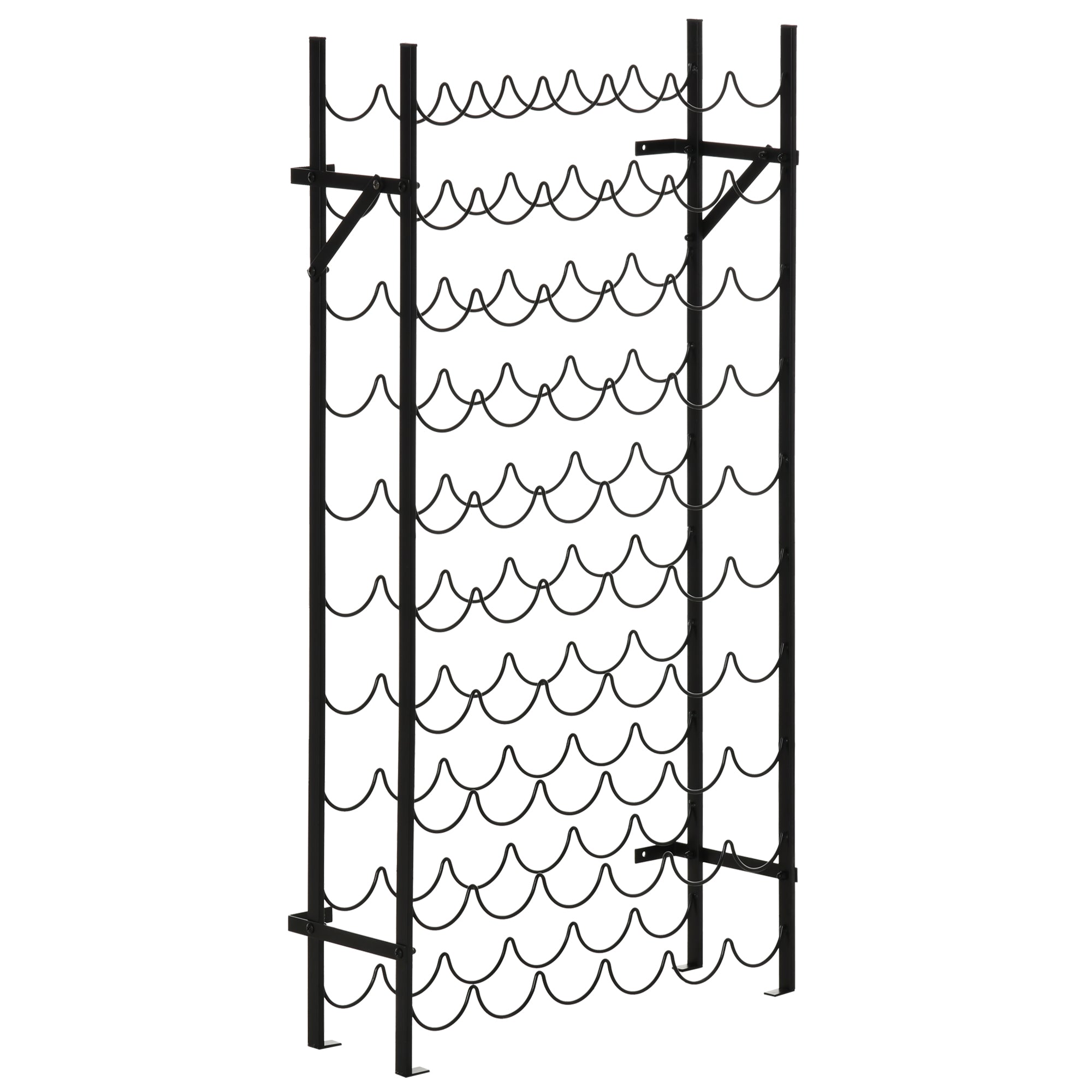 Wine Rack Wine Stand Bottle Rack 60 Bottles Wall Mount Metal Black