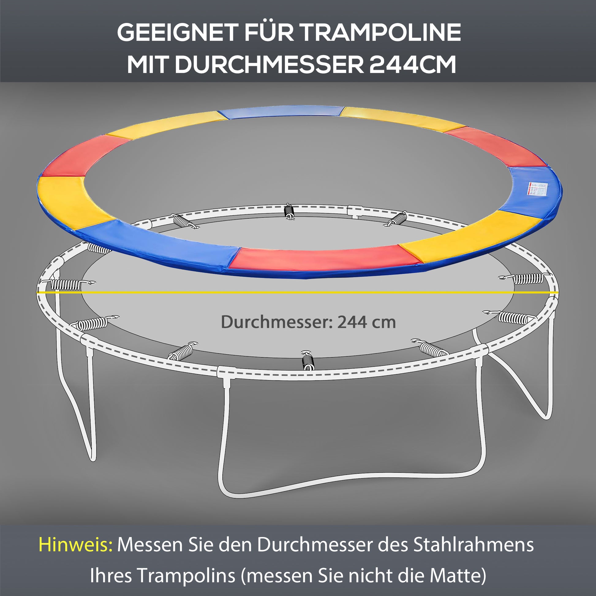 Trampoline Edge Protection Safety Net Weather Cover Ladder Edge Protection: Ø 244cm Multicolor