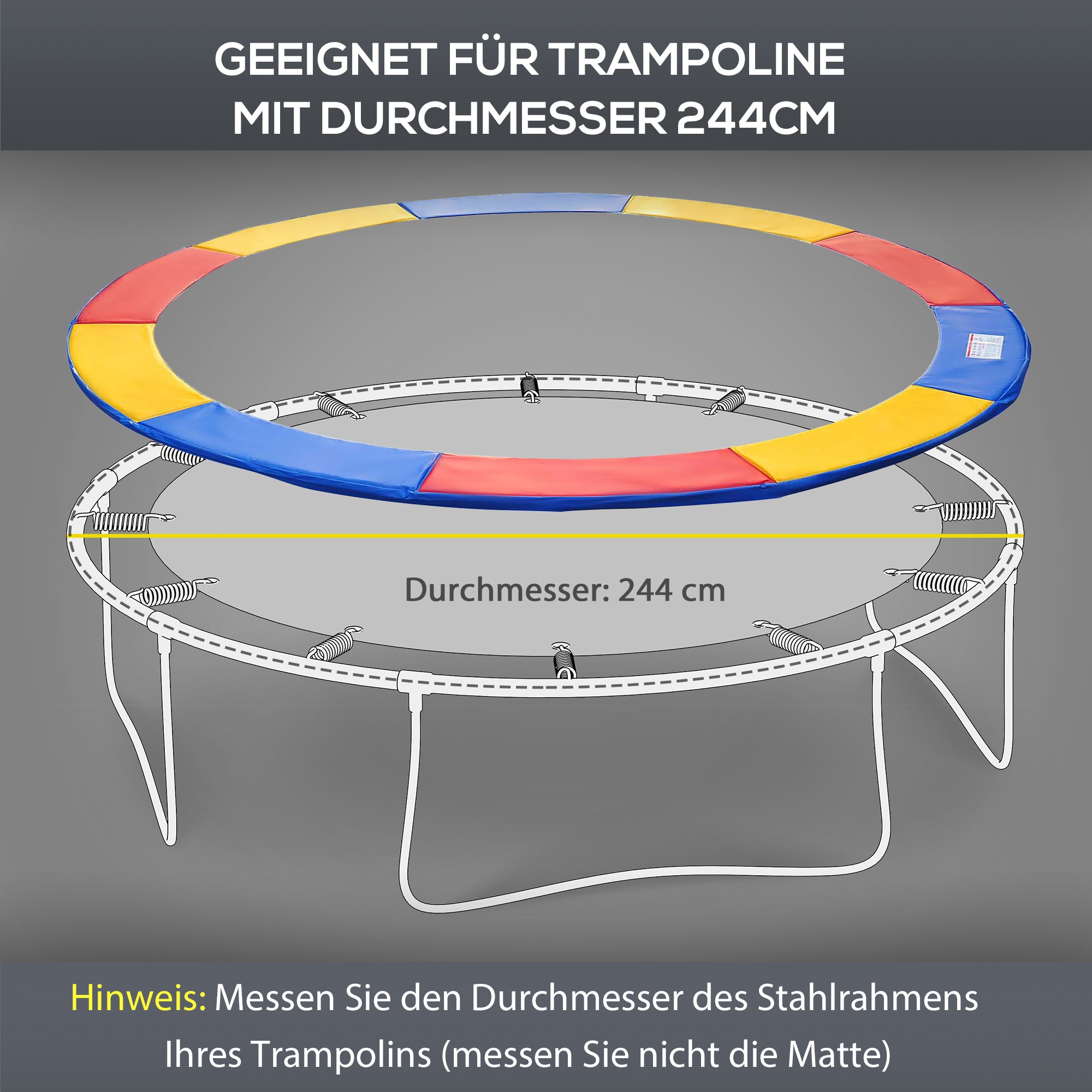 Trampoline Edge Protection Safety Net Weather Cover Ladder Edge Protection: Ø 244cm Multicolor