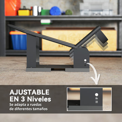 Motorcycle Stand 816.5 kg Load Front Wheel Stand for Robust Motorcycle with Adjustable Height in 3 Levels for  Ø38.1-53.34 cm Wheels Black