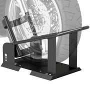 Motorcycle Stand 816.5 kg Load Front Wheel Stand for Robust Motorcycle with Adjustable Height in 3 Levels for  Ø38.1-53.34 cm Wheels Black