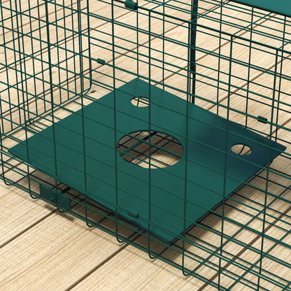 Capture Trap Live Animal Trap Steel with 1 Entrance for Rats and Mice dim. 80L x 25W x 30H cm dark green