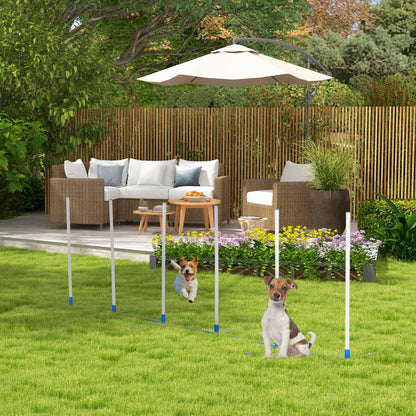 Agility Set Dogs 6-piece Agility Equipment for Dog Training foldable Pole Set with 6 Slalom Poles Carrying Bag Training Equipment Coordination Training Agility Set for Games Training