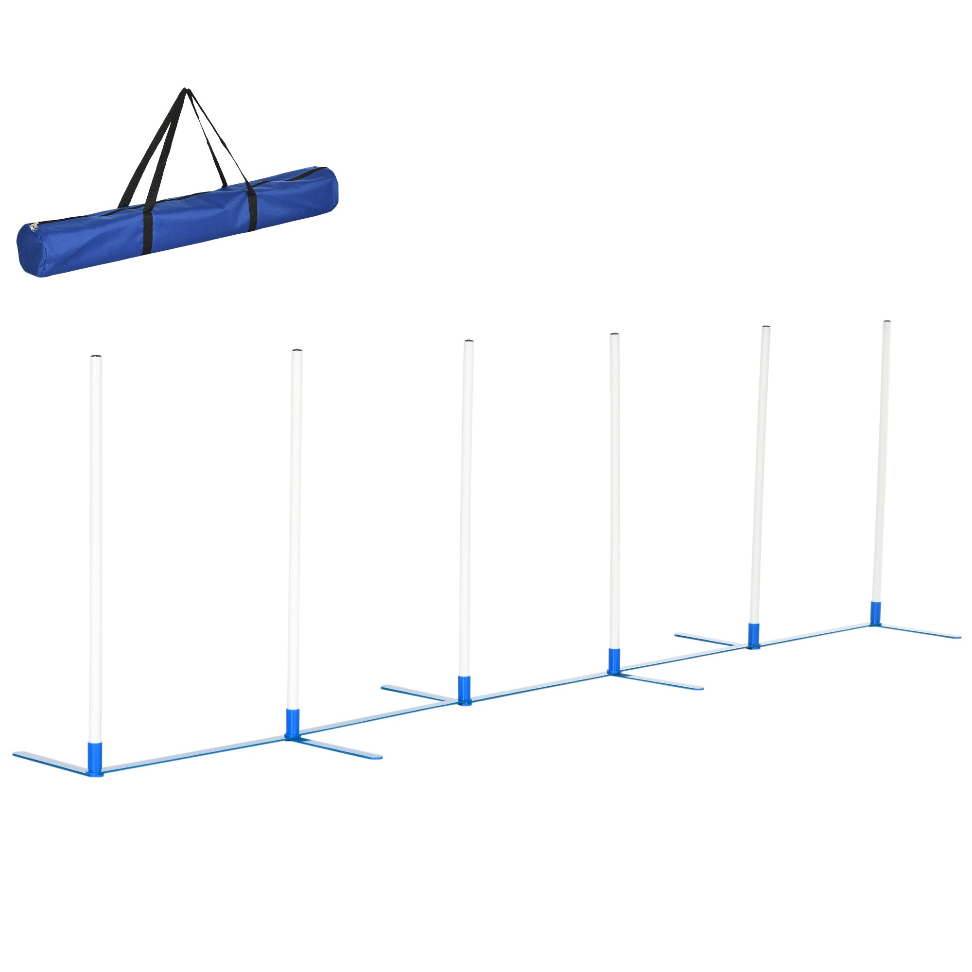 Agility Set Dogs 6-piece Agility Equipment for Dog Training foldable Pole Set with 6 Slalom Poles Carrying Bag Training Equipment Coordination Training Agility Set for Games Training