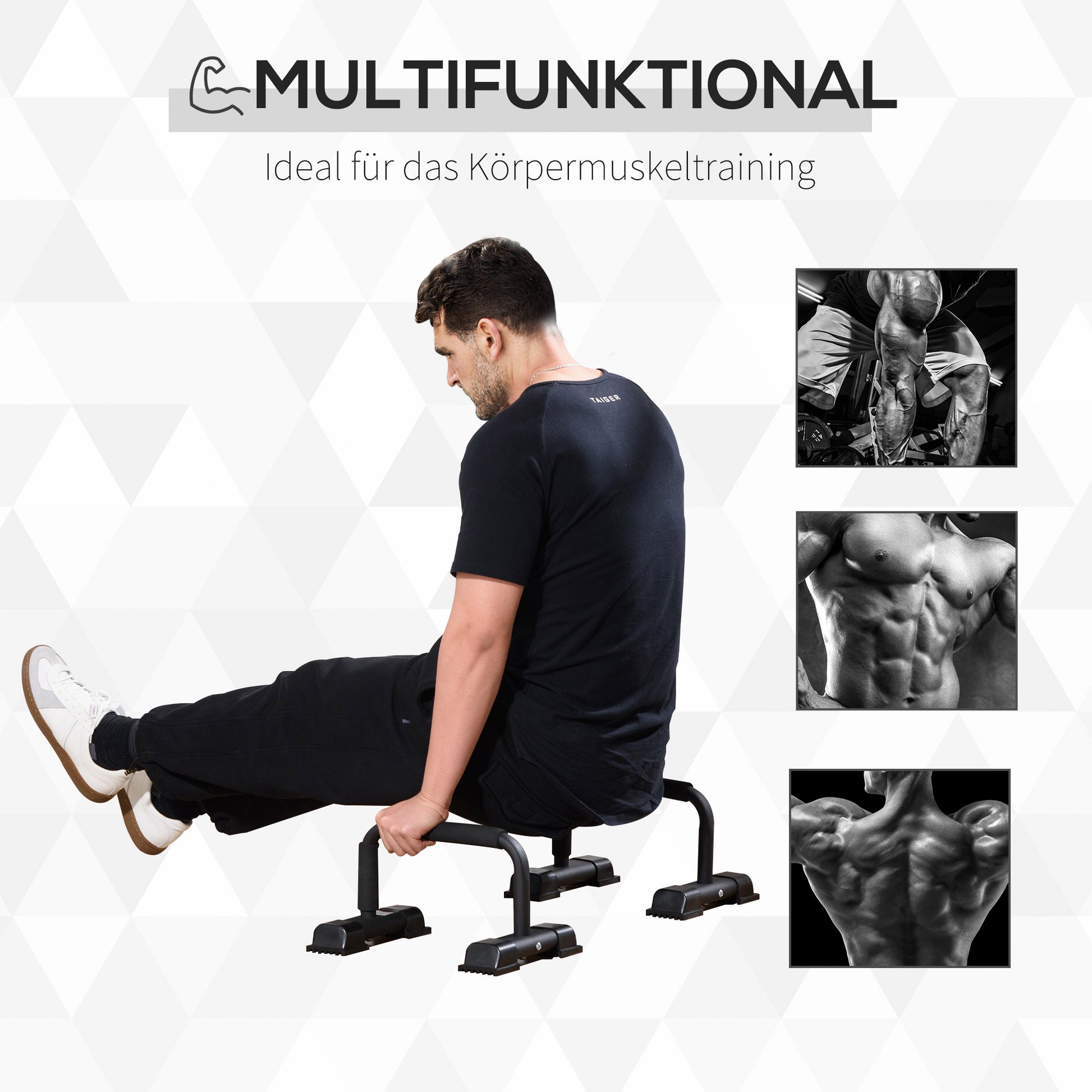 Dip Bars 2 Piece Set Dip Station up to 120 kg load capacity Dip Bar Fitness Equipment for Home Parallettes Calisthenics Equipment for Strength Training