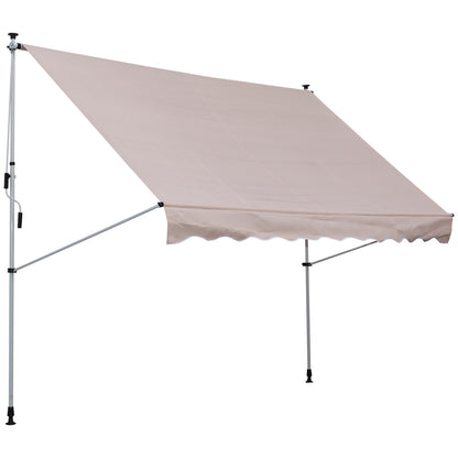 Clamp Awning with Hand Crank Adjustable Height Articulated Arm Awning Dirt-Repellent, Weather-Resistant Balcony Awning 150cm Wide Patio Awning for Patio Balcony Veranda Cream White