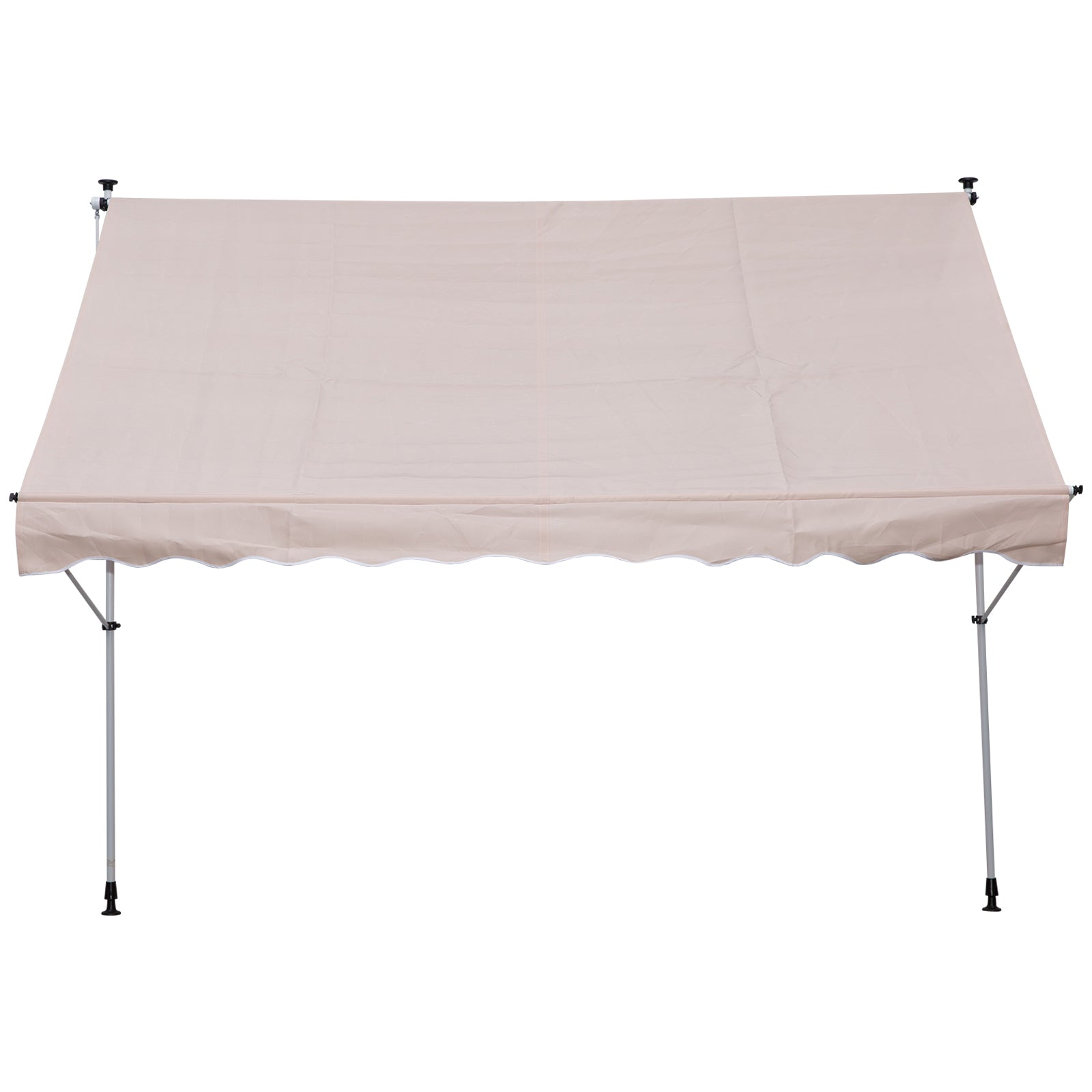 Clamp Awning with Hand Crank Adjustable Height Articulated Arm Awning Dirt-Repellent, Weather-Resistant Balcony Awning 150cm Wide Patio Awning for Patio Balcony Veranda Cream White