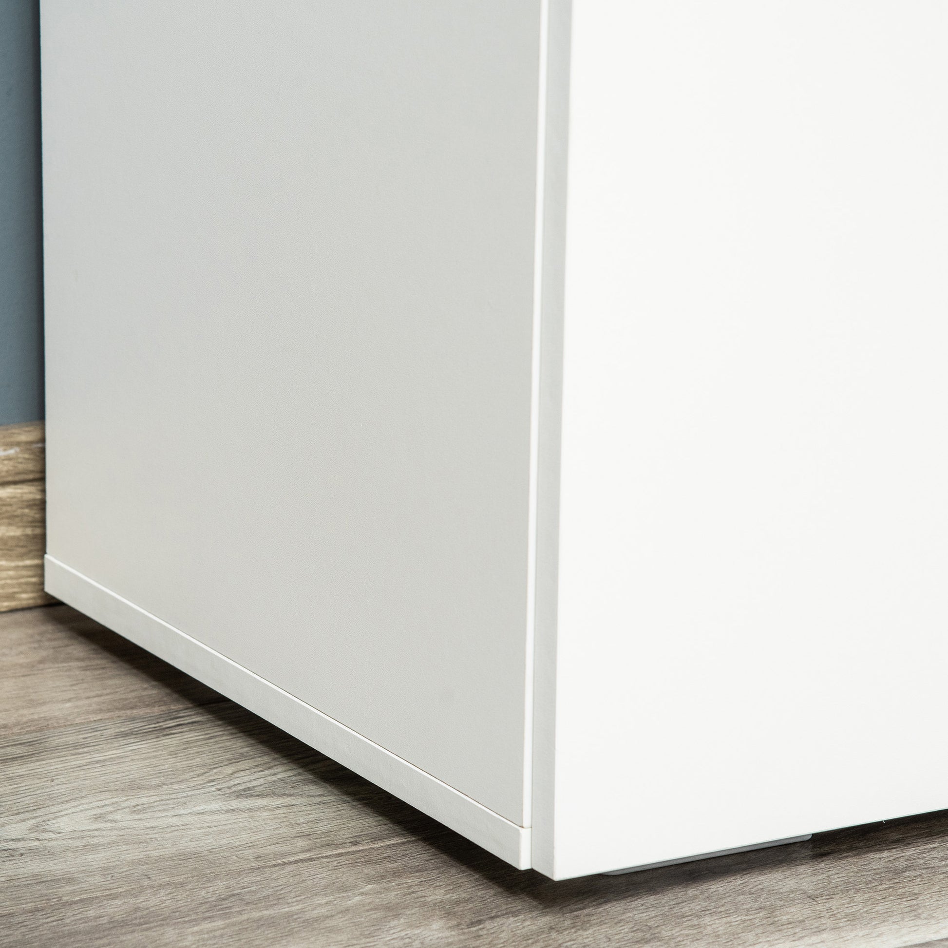 Living Room Sideboard with 2 Doors Auxiliary Cabinet with 2 Shelves for Books Clothes Toys Modern Style 70x39x70 cm White