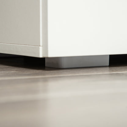 Living Room Sideboard with 2 Doors Auxiliary Cabinet with 2 Shelves for Books Clothes Toys Modern Style 70x39x70 cm White