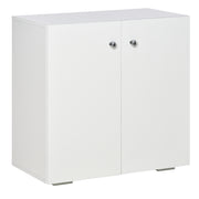 Living Room Sideboard with 2 Doors Auxiliary Cabinet with 2 Shelves for Books Clothes Toys Modern Style 70x39x70 cm White