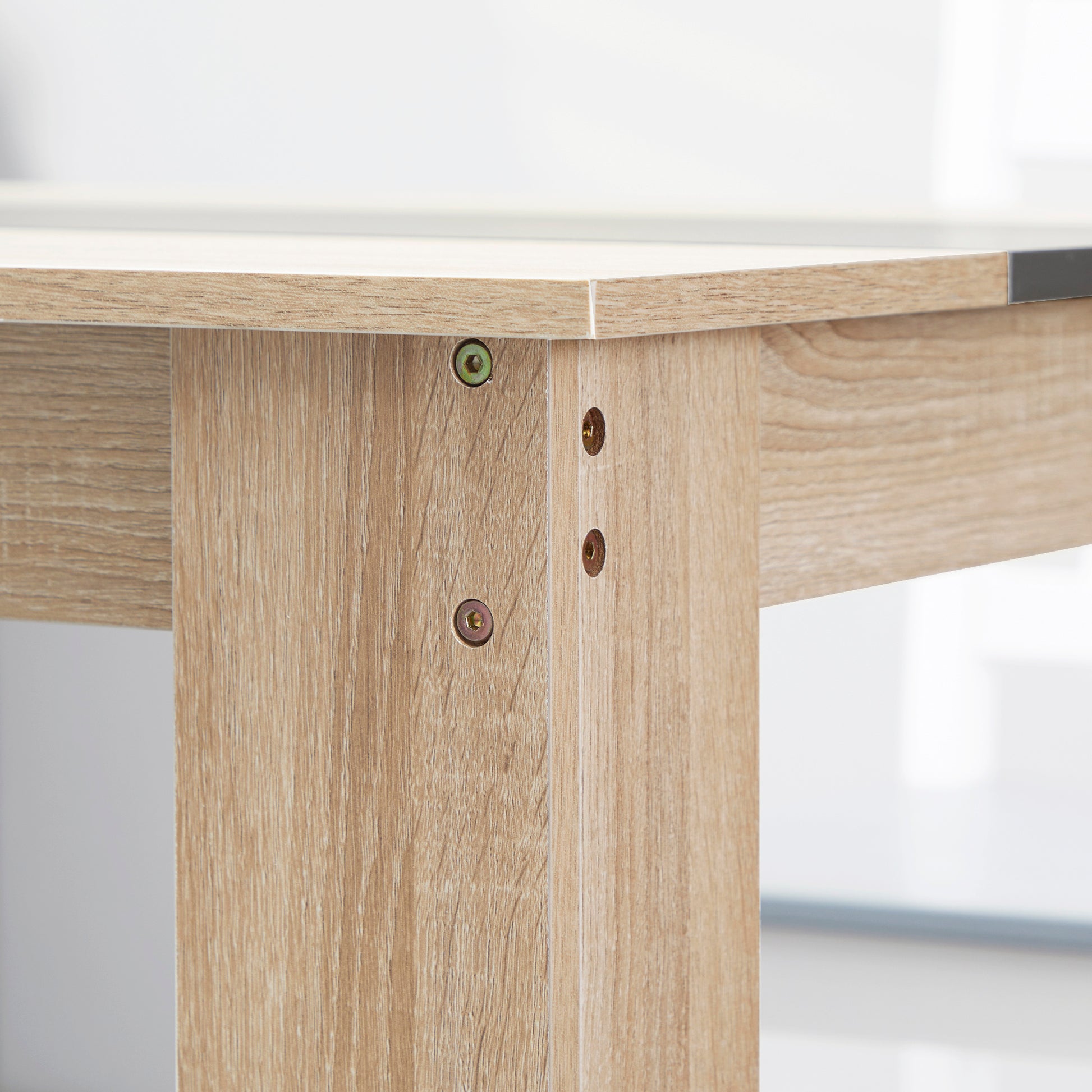 Modern Design Dining Table with Large Tabletop for 2-4 People in Particle Board 120L x 69W x 75H cm Black and Natural