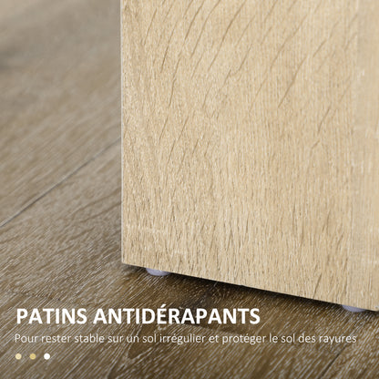 Modern Design Dining Table with Large Tabletop for 2-4 People in Particle Board 120L x 69W x 75H cm Black and Natural