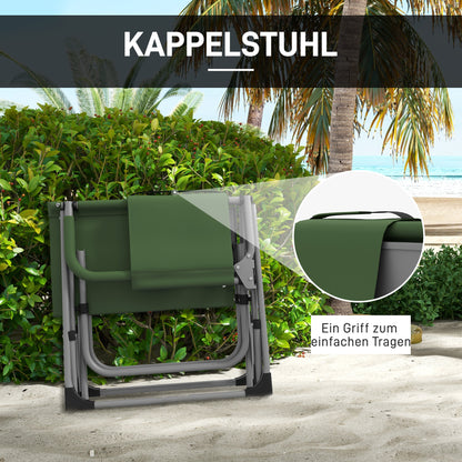 Folding Camping Chair with Side Table, Cup Holder, Folding Chair with Handle, for Camping, Beach, in Oxford, Green