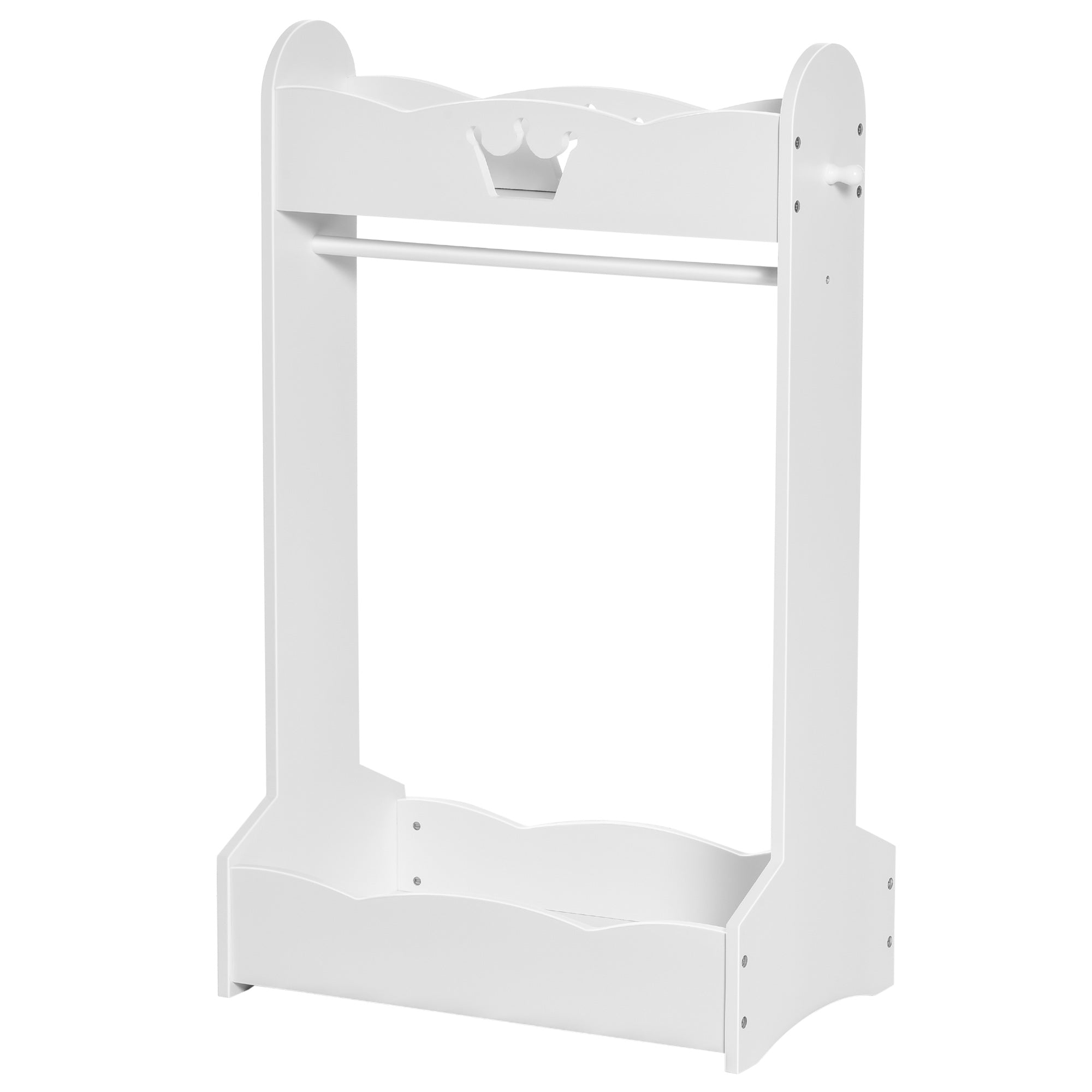 Kids Coat Rack with Shelves and Side Hooks, Wooden Furniture for Children's Room, 70.5x37x103cm, White